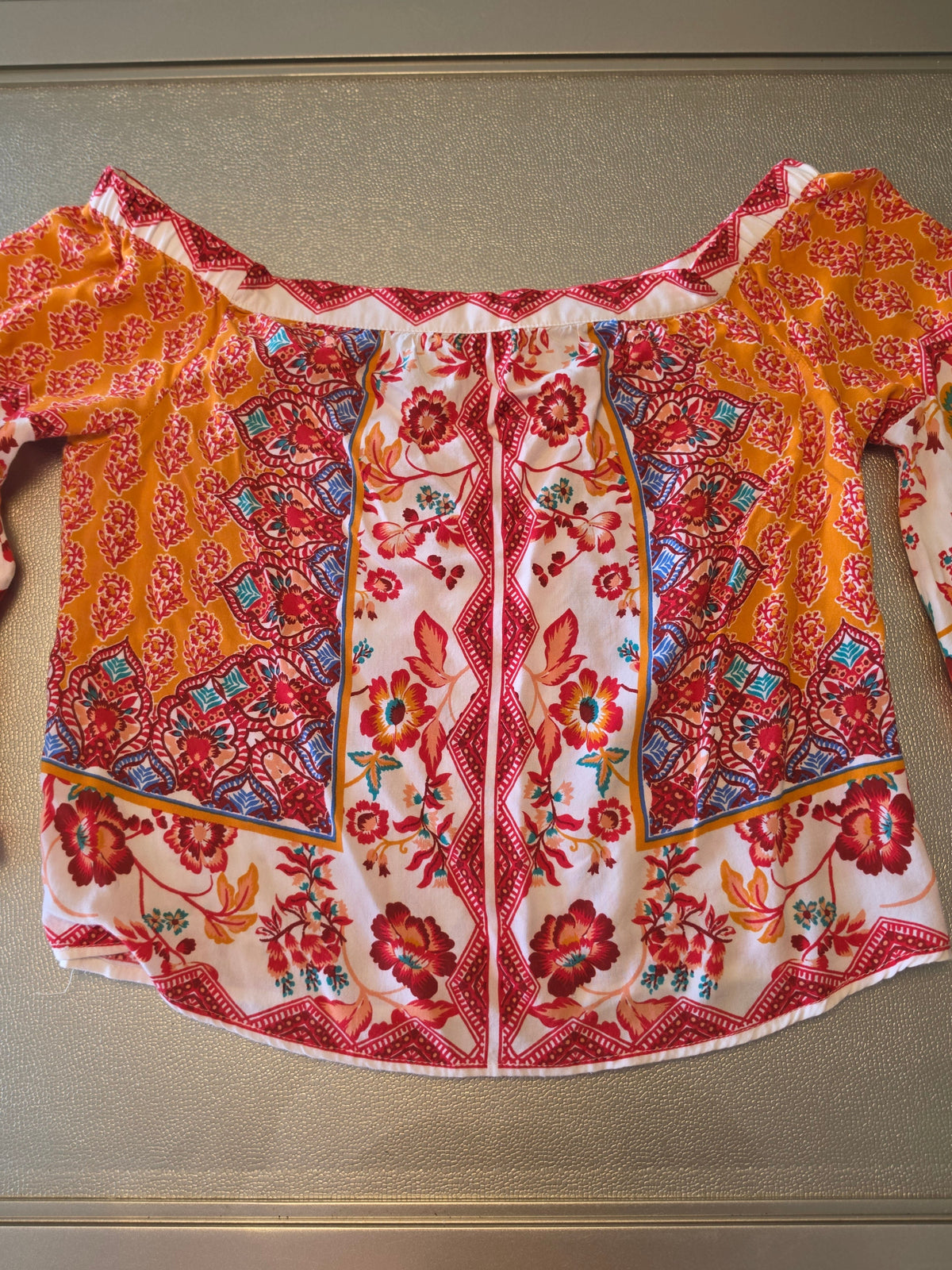 The Soleil Flutter Blouse — Crimson Marigold