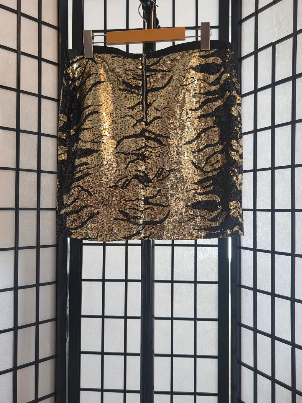 Golden Prowl Sequin Mini Skirt