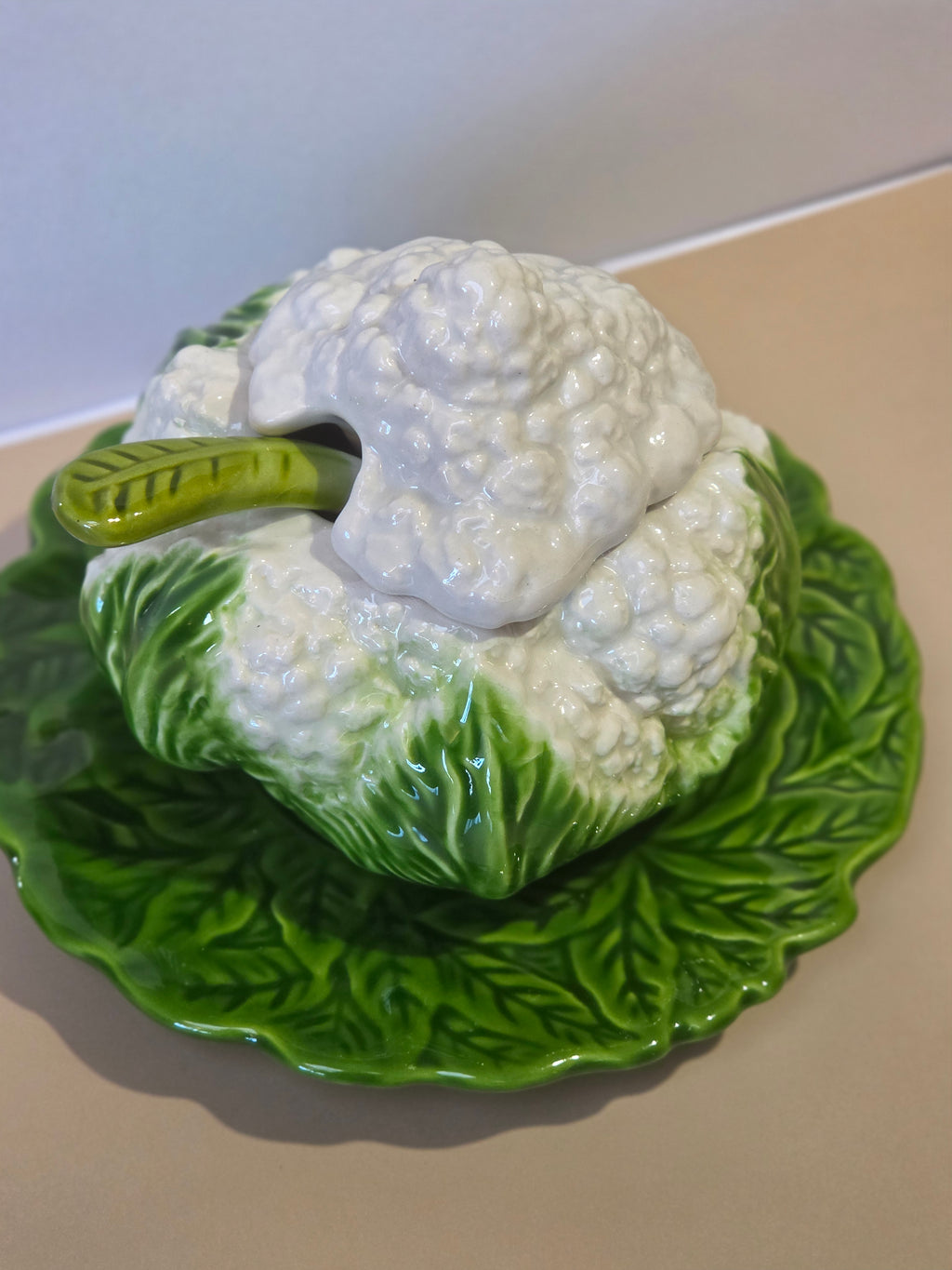 Whimsically Rooted Cauliflower Ceramic Tureen Set