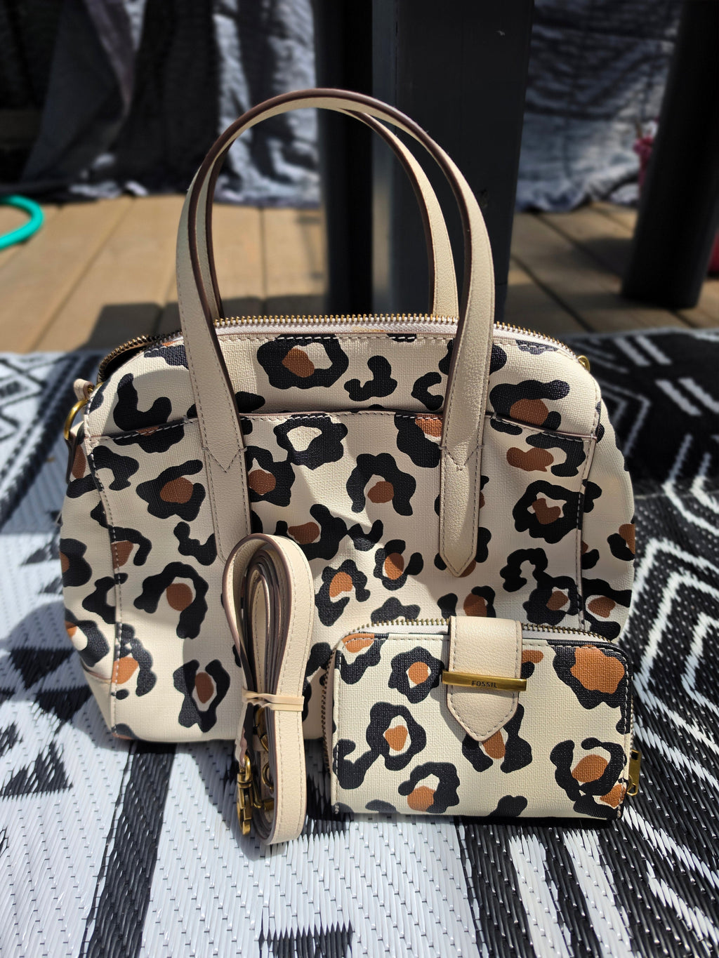 Wild at Heart — Fossil Leopard Print Mini Satchel & Wallet Set