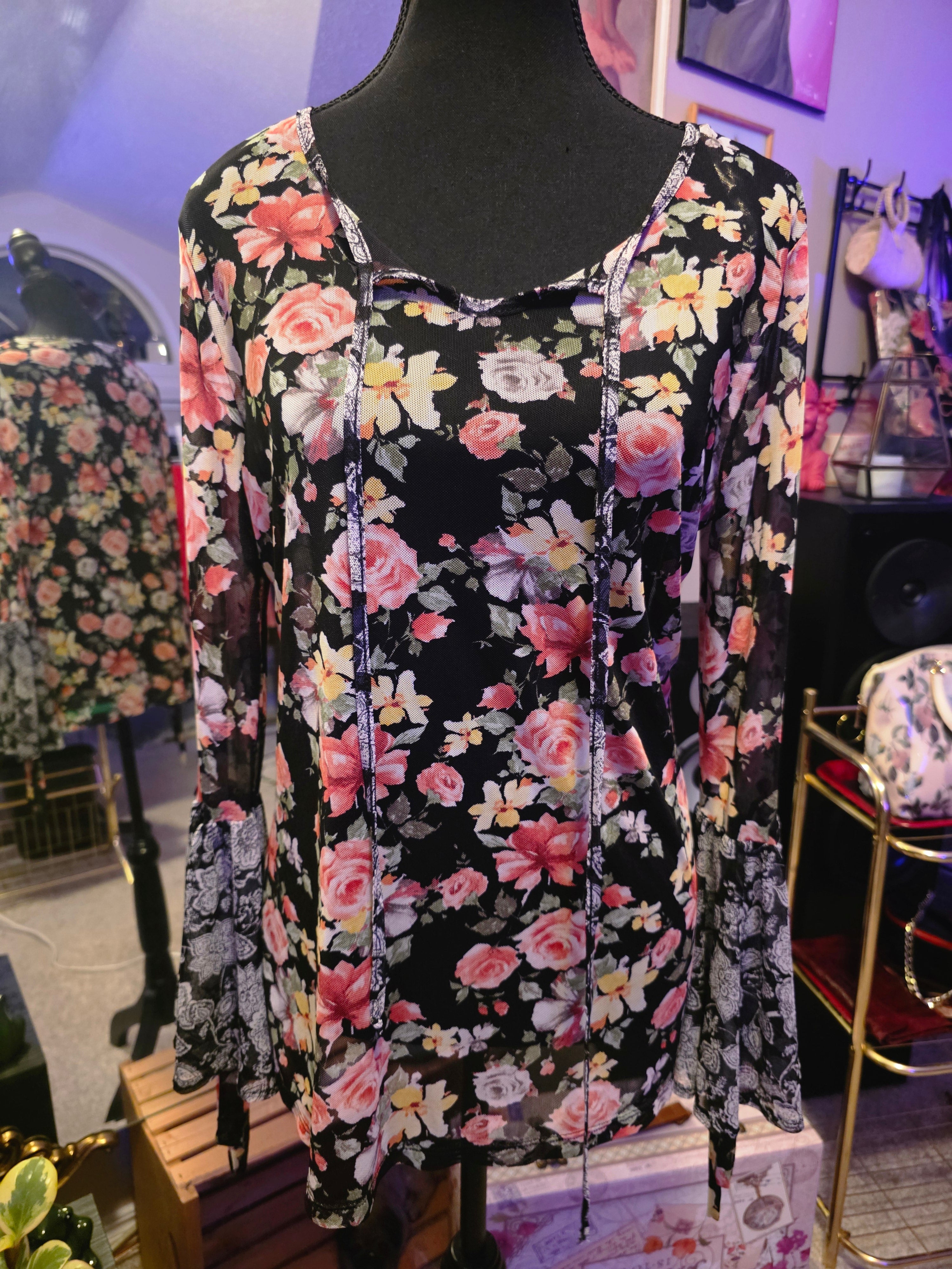 Noir Garden Mesh Tunic