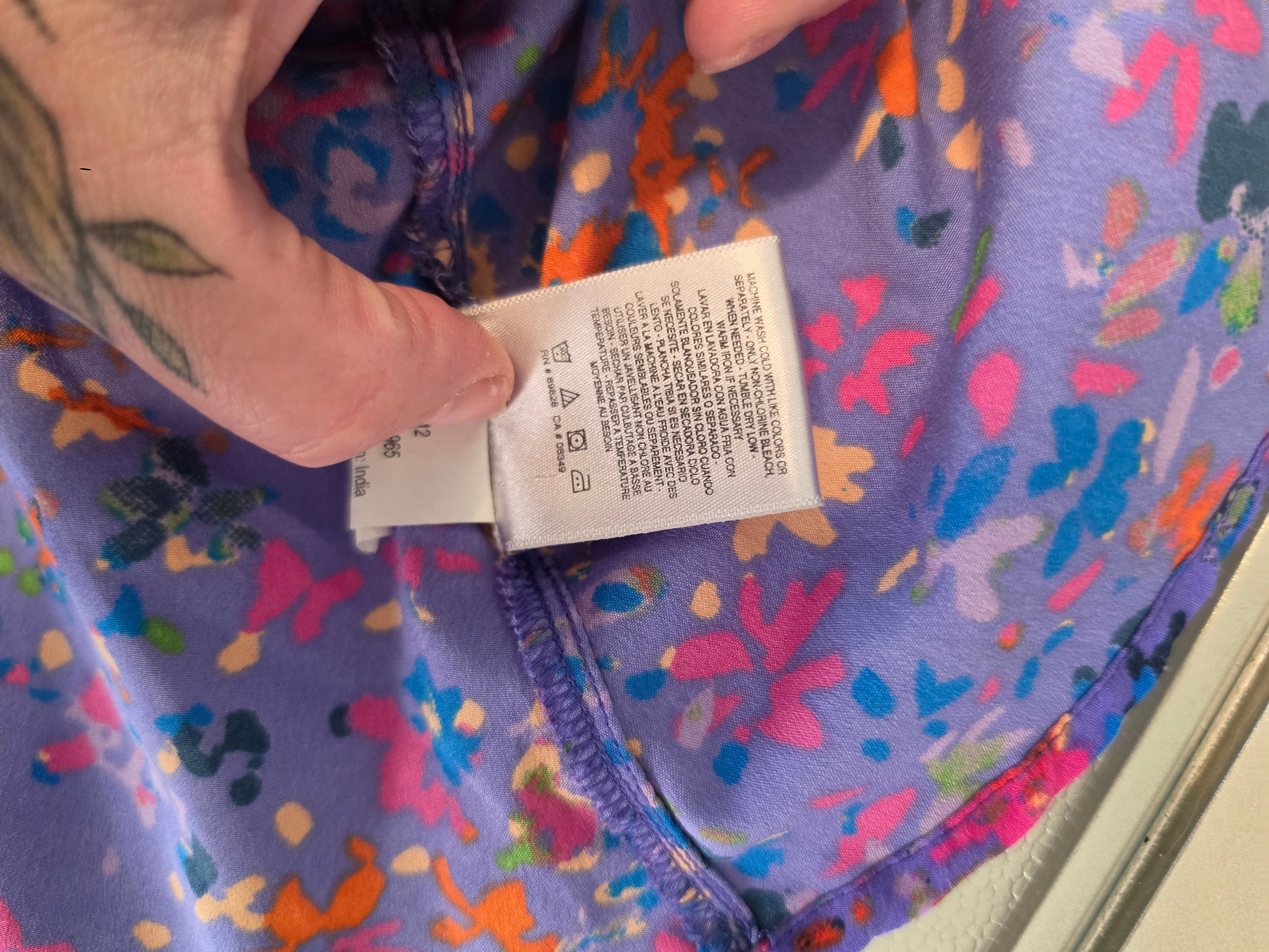 Jessica Simpson Peplum Blouse — Lavender Splatter Print | Junior Plus 2X