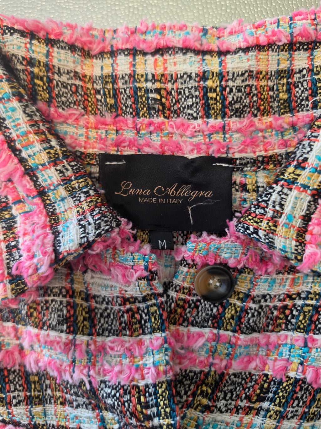The Chanel-Coded Dream — Bouclé Tweed Jacket | Pink Multicolour