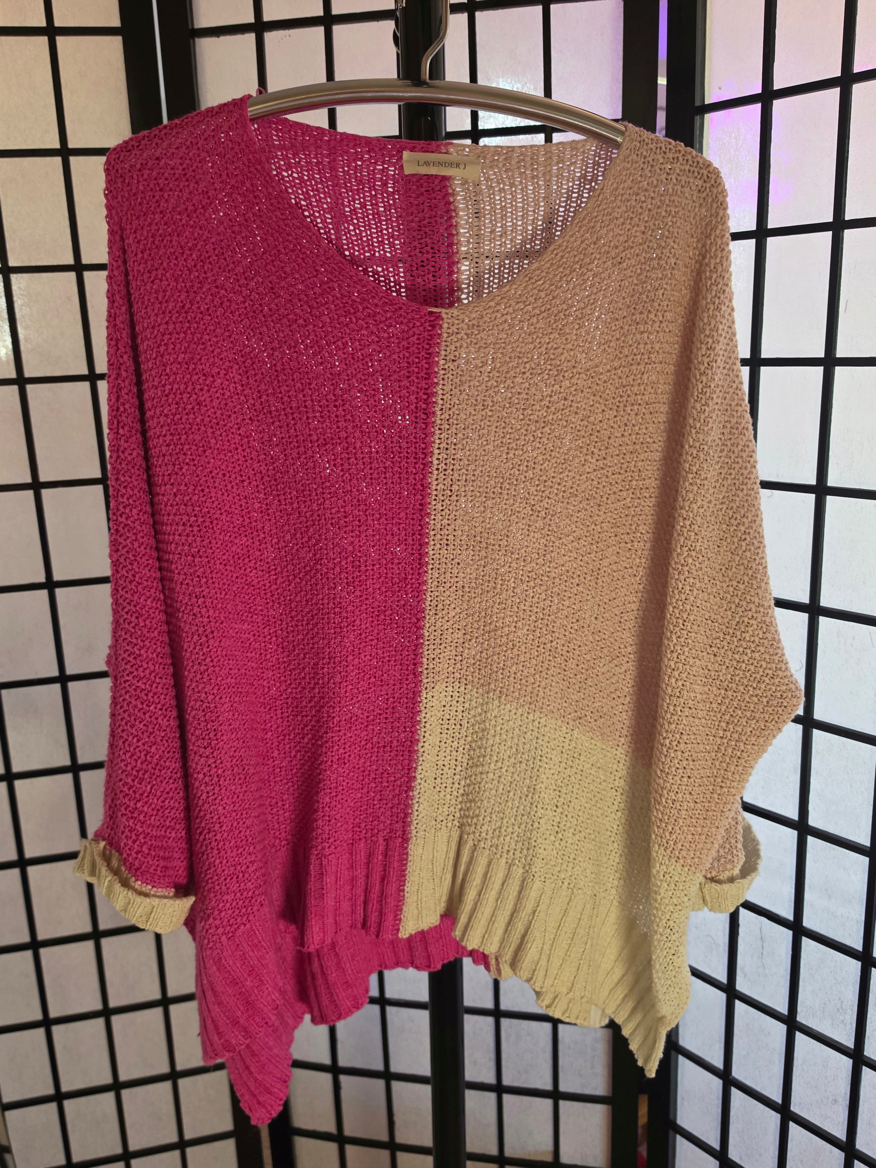 Fuchsia Reverie Colour-Block Pullover