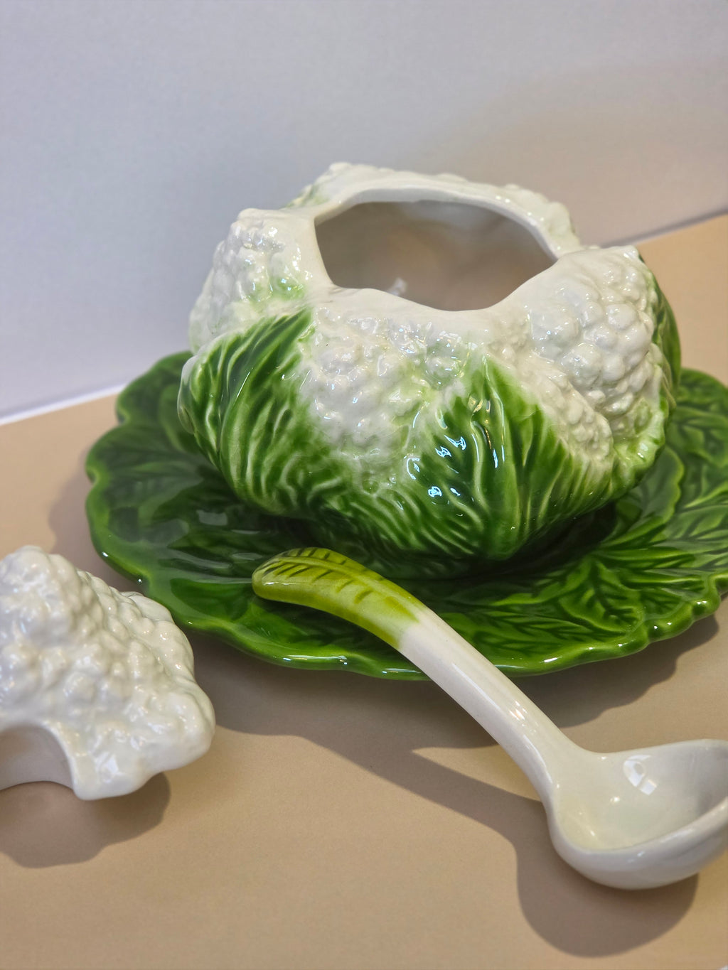 Whimsically Rooted Cauliflower Ceramic Tureen Set