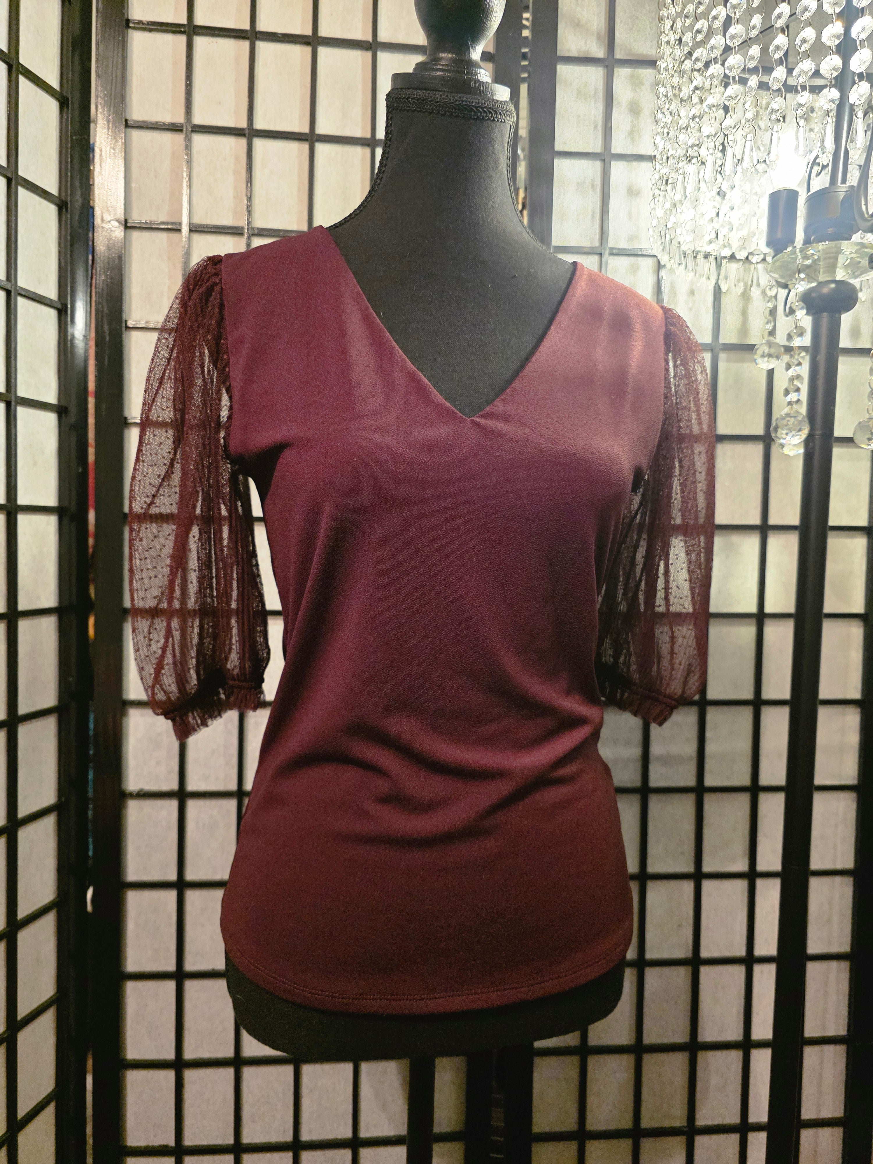 Delicately Enchanted Lace Sleeve Top