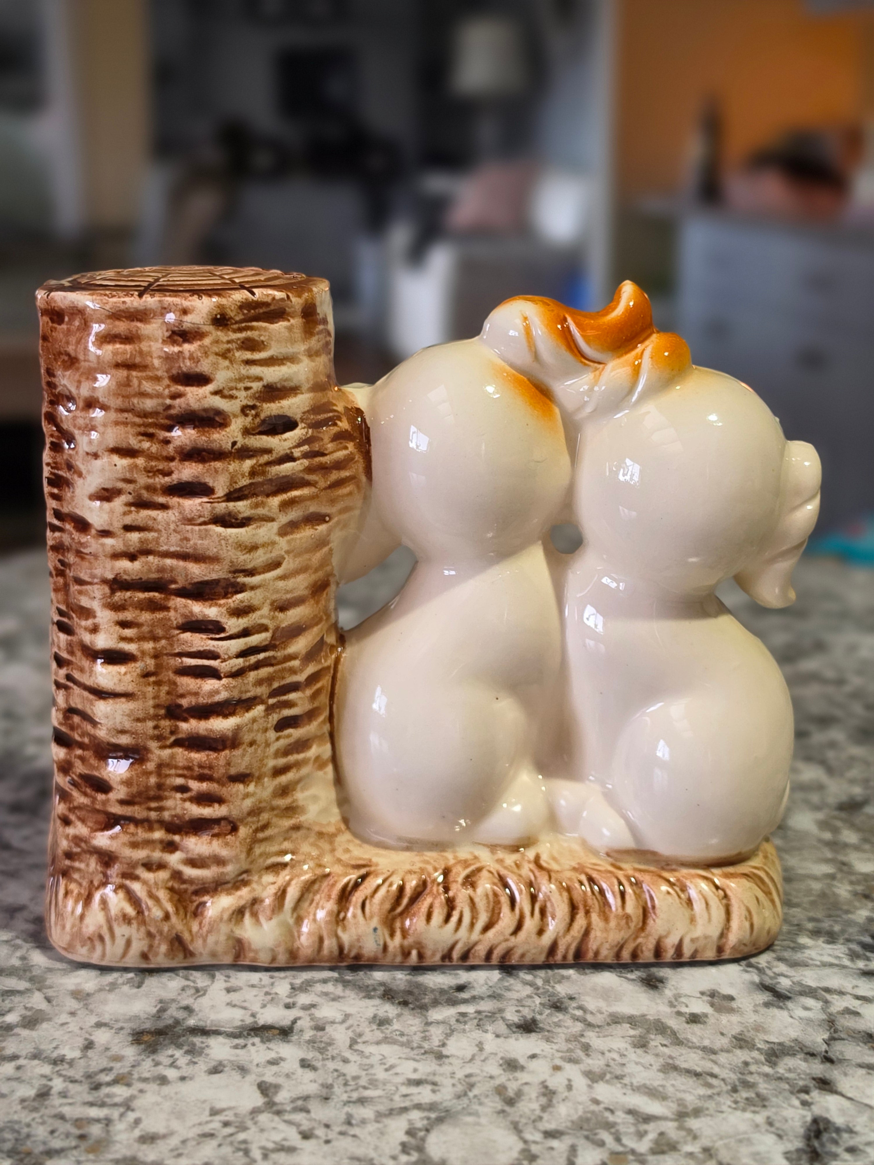 The Sweethearts & Stumps — Vintage Japanese Porcelain Puppy Coin Bank
