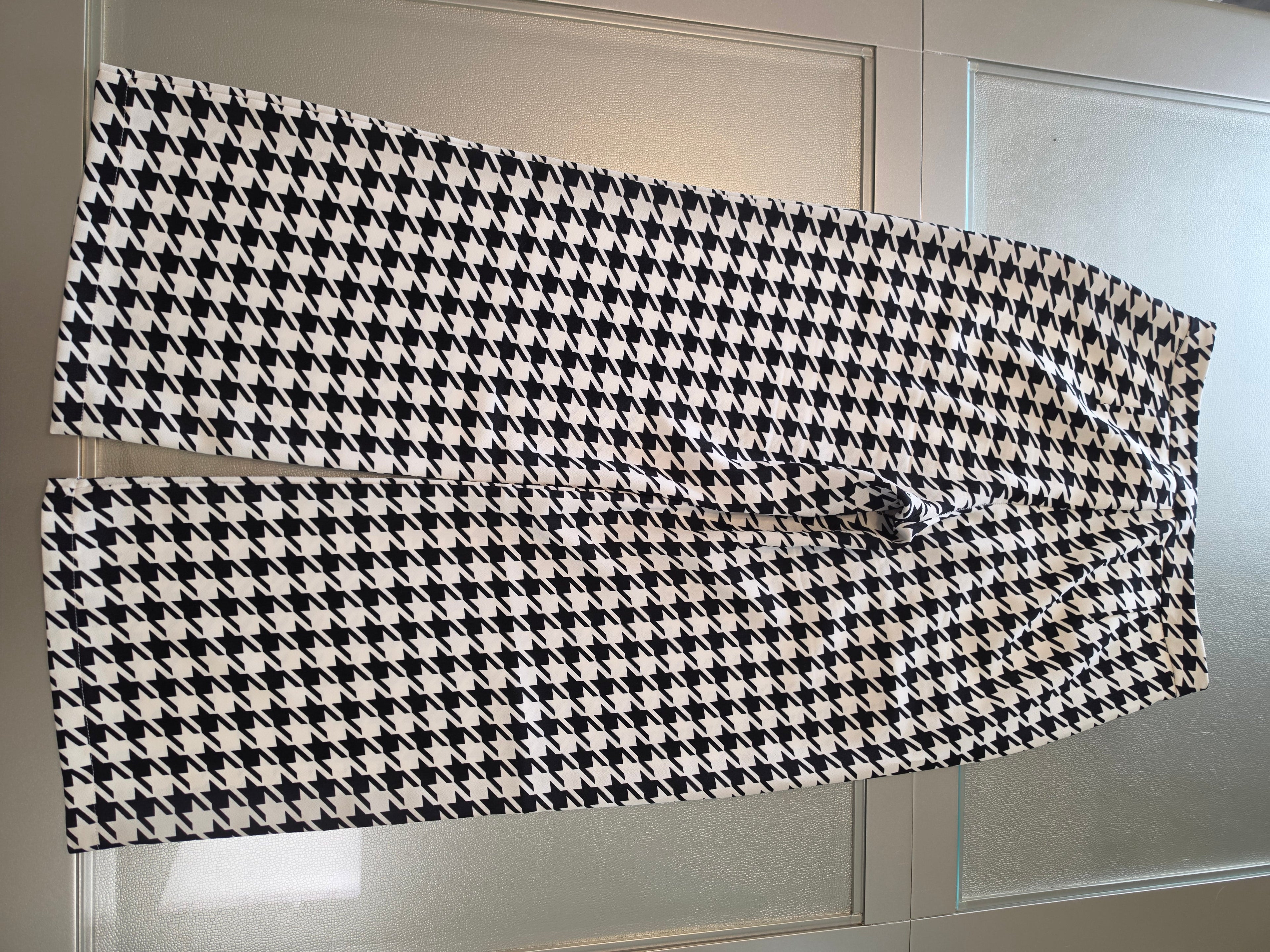 Darkly Checked Wide-Leg Trousers