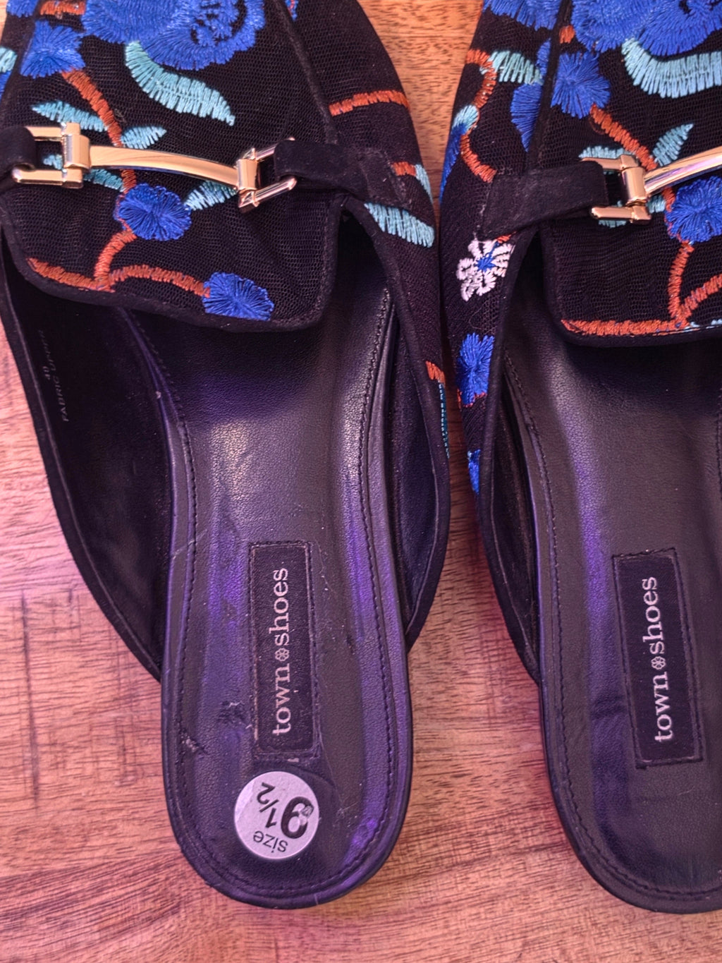 Midnight Garden Embroidered Mule Loafers – Town Shoes