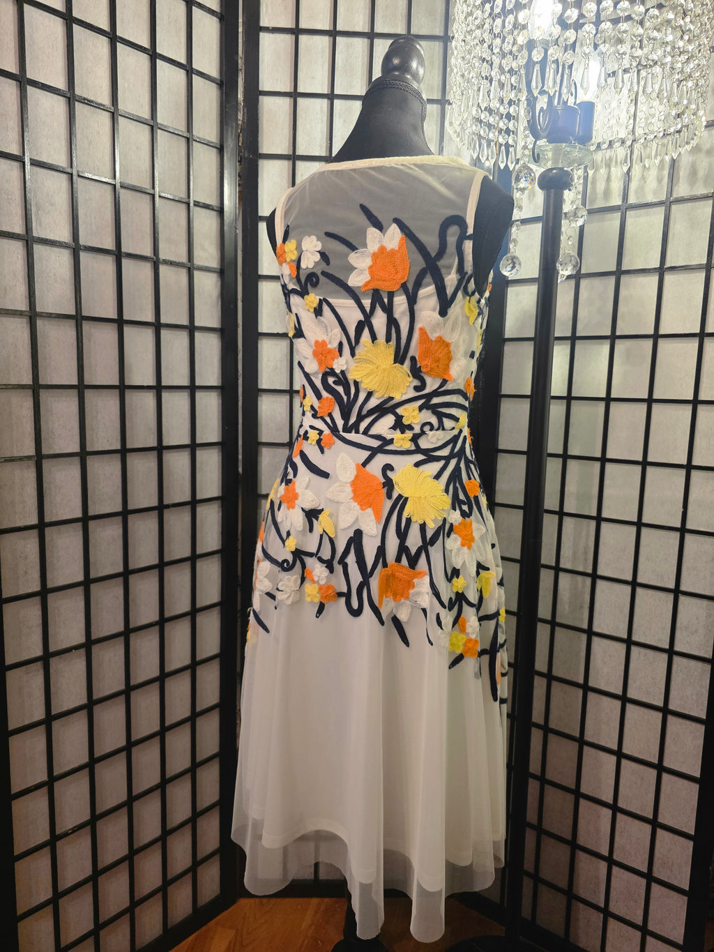 Gracefully Embroidered Floral Dress
