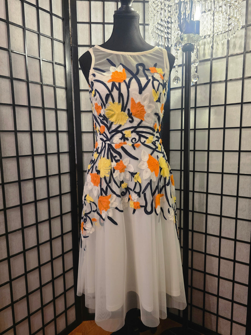 Gracefully Embroidered Floral Dress