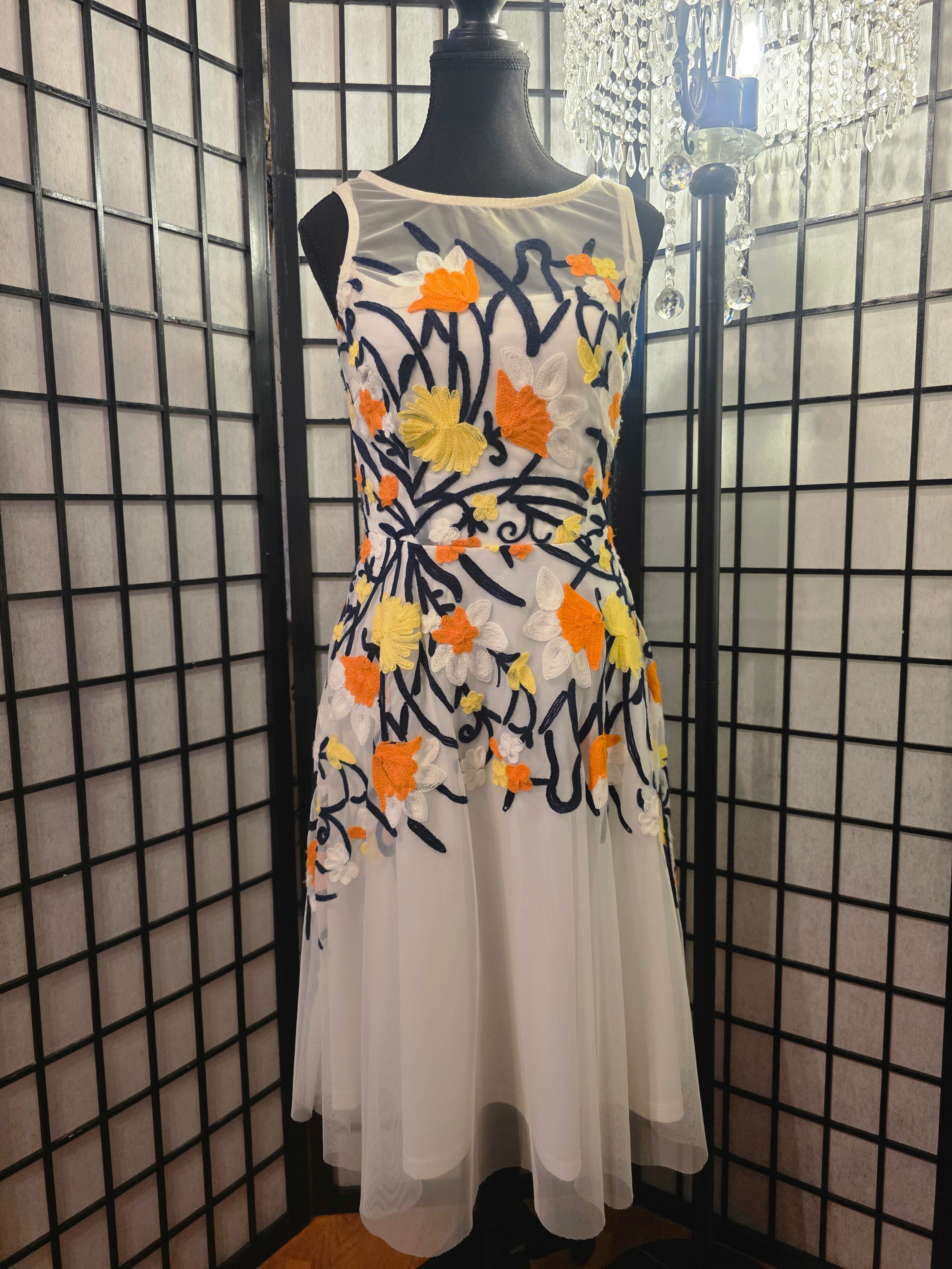 Gracefully Embroidered Floral Dress