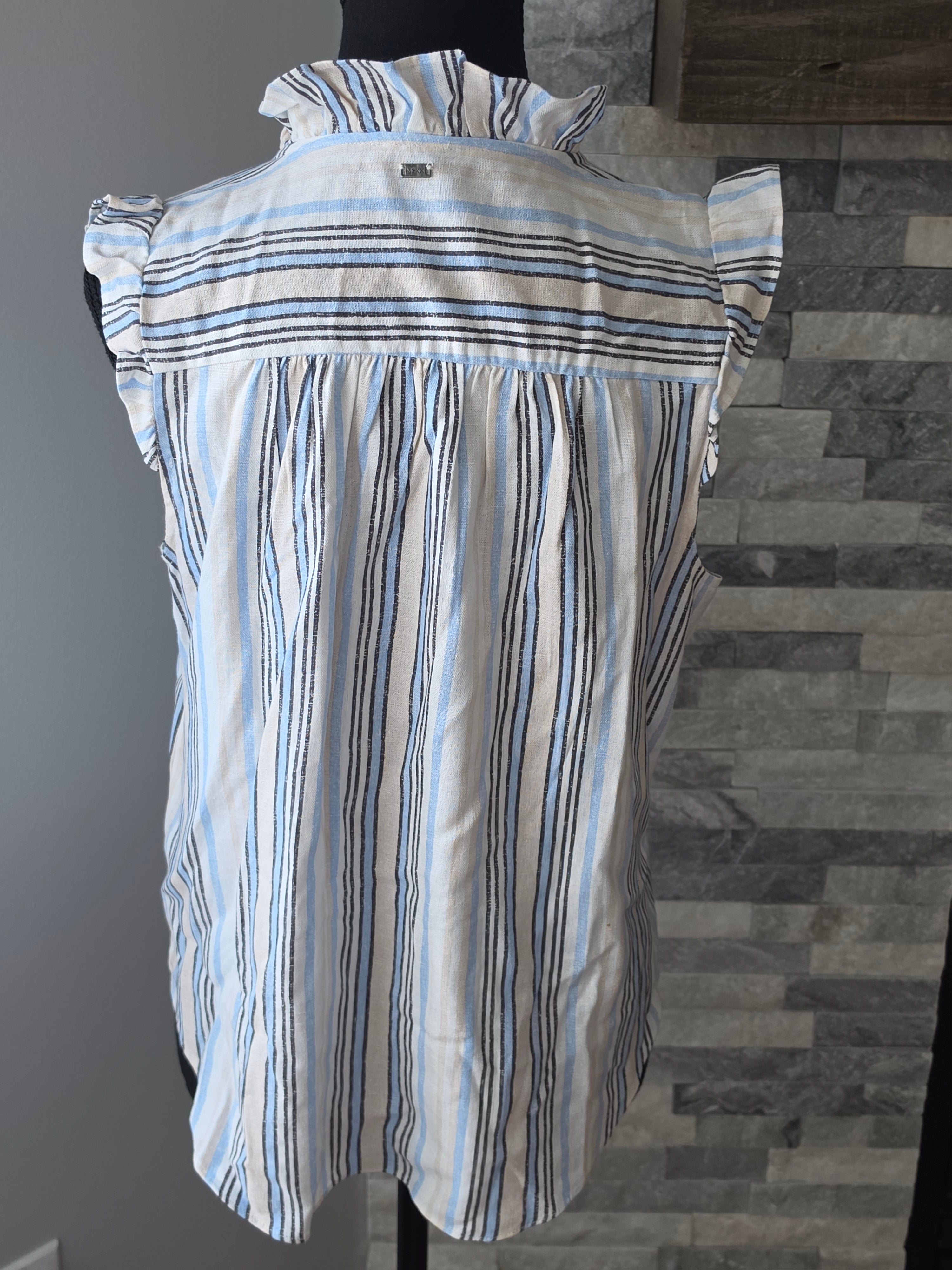 The Ruffle & Stripe — Mexx Sleeveless Babydoll Blouse