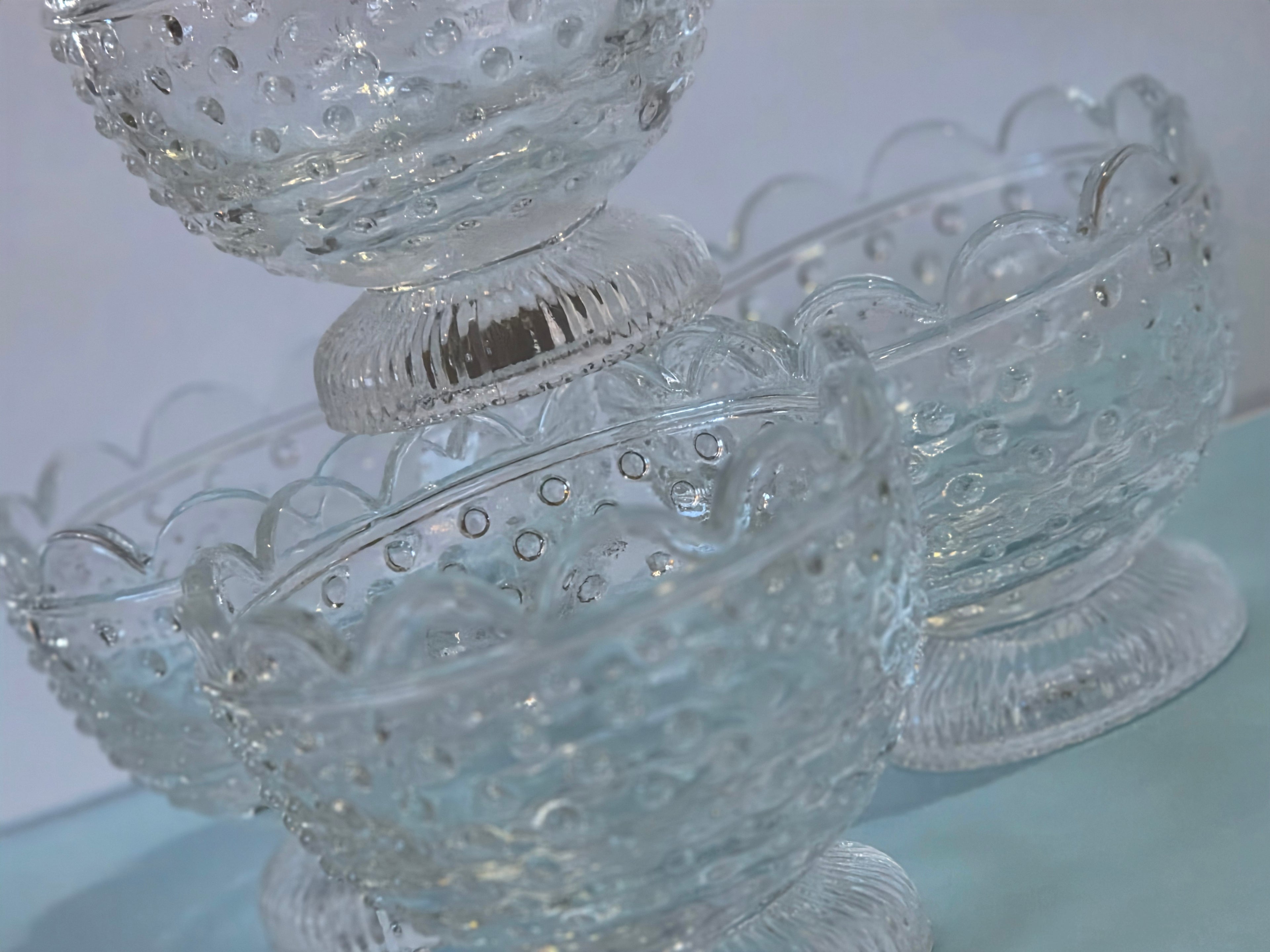 The Sunday Table — Hobnail Glass Compote Set of 4