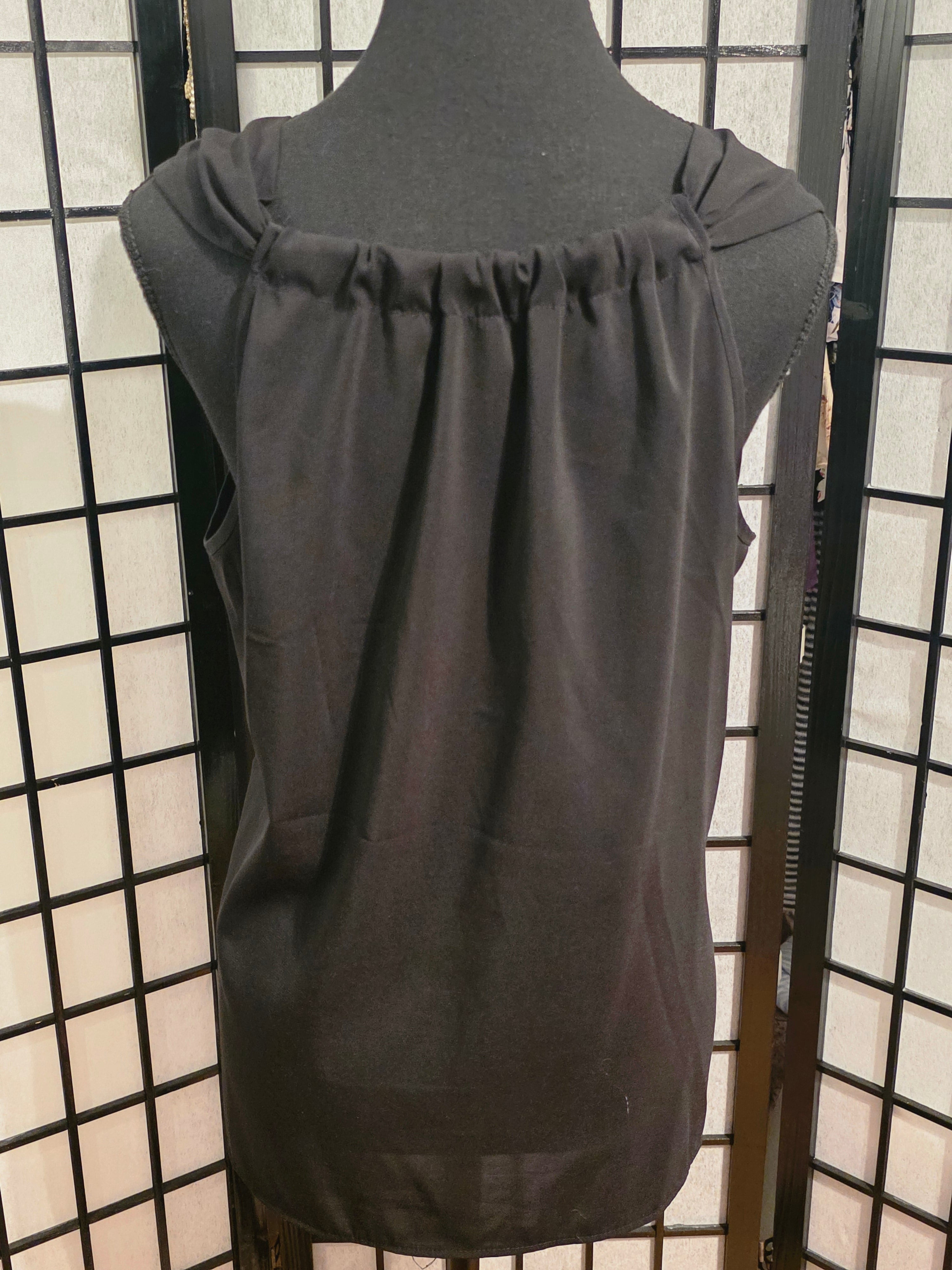 Elegantly Tailored Noir Bow Camisole