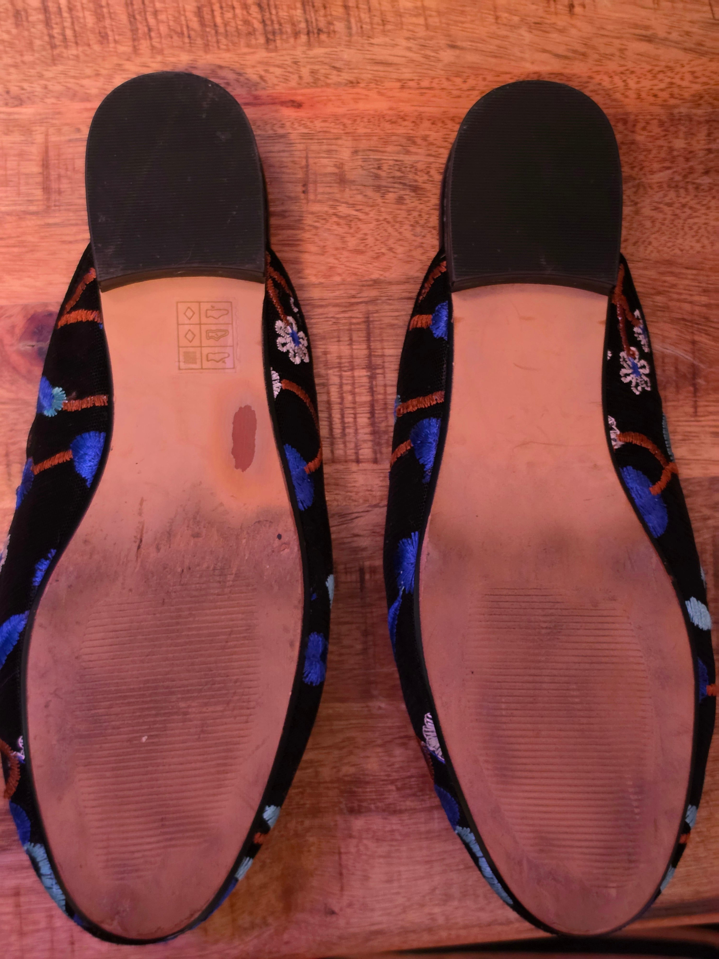 Midnight Garden Embroidered Mule Loafers – Town Shoes