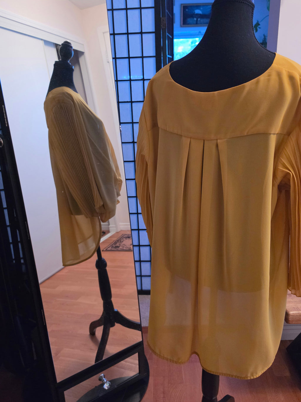 Golden Pleated Reverie Blouse