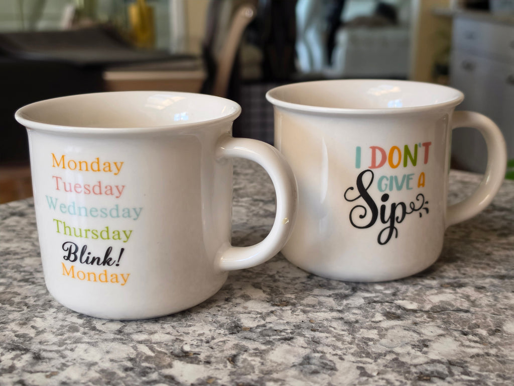 "Blink & Sip" Novelty Mug Set — Set of 2
