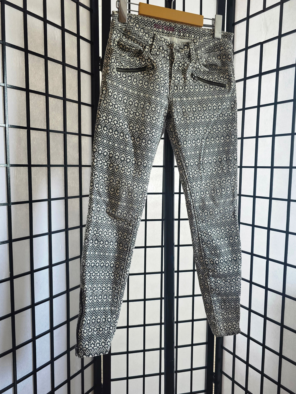 Artfully Woven Geometric Trousers