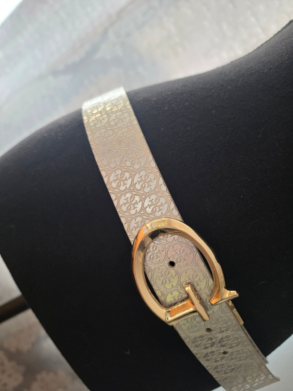 The Golden Cipher — Guess Reversible Monogram Belt