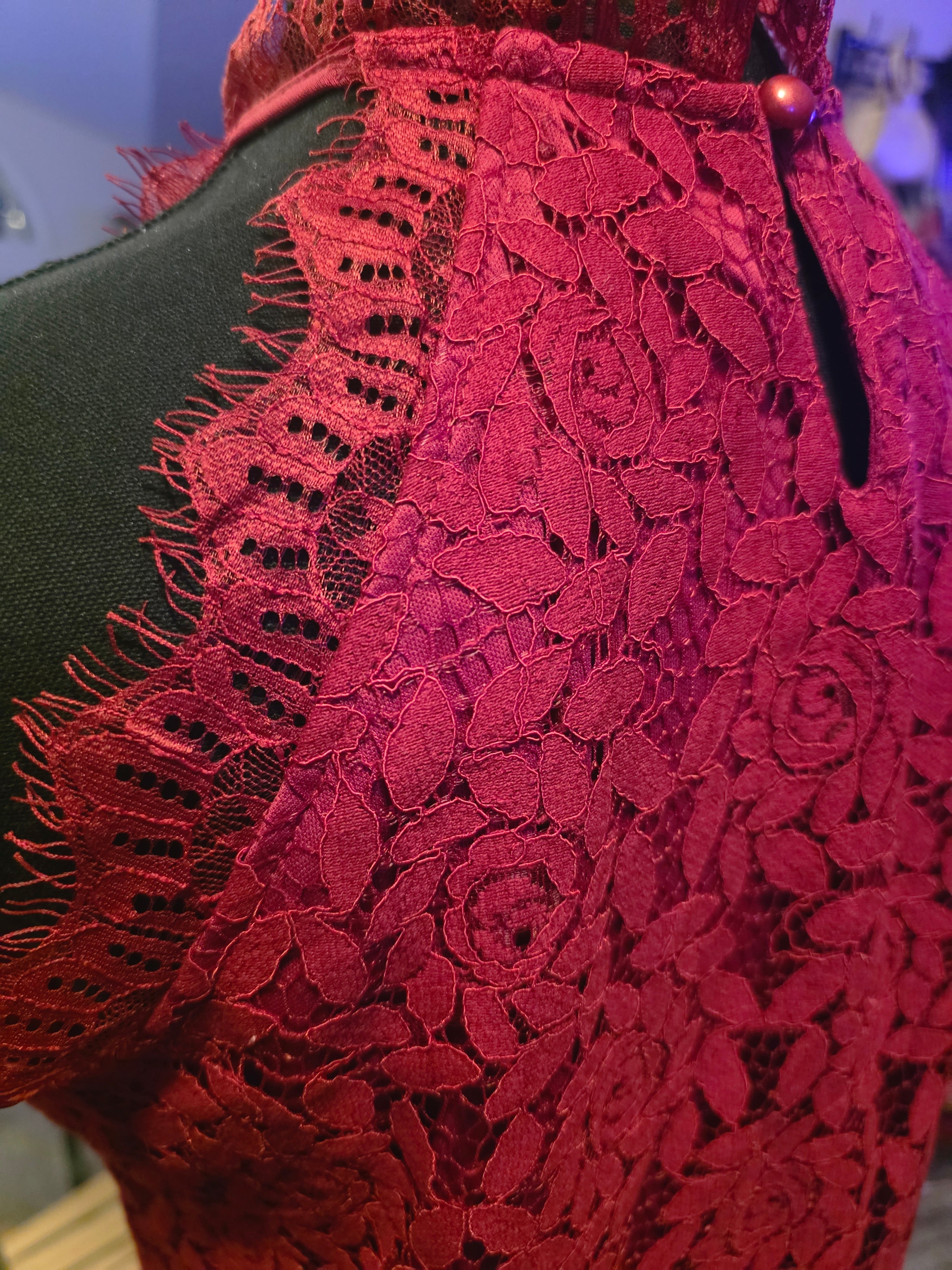 Crimson Rose Lace Top