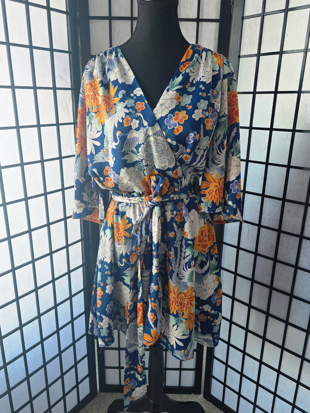 Gracefully Blooming Kimono Dress
