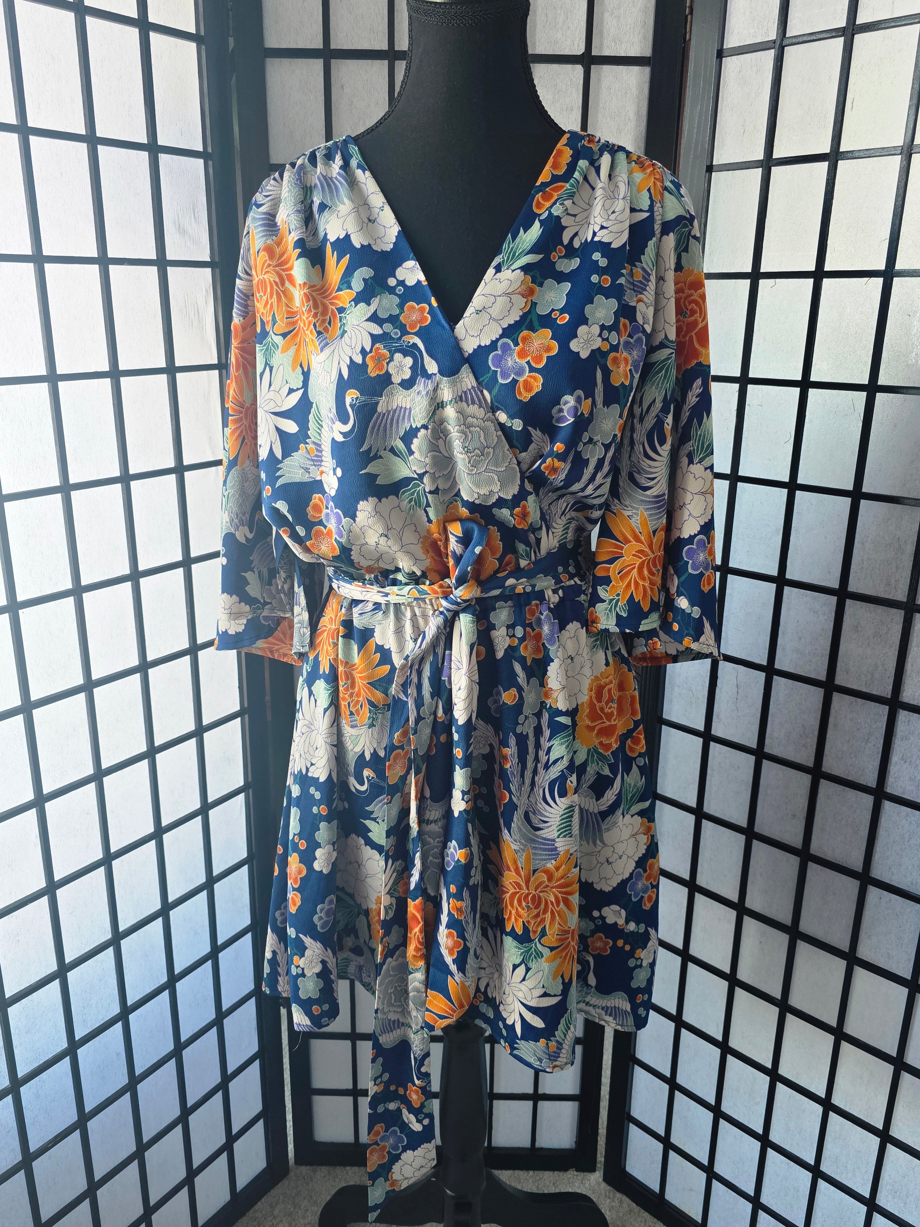 Gracefully Blooming Kimono Dress