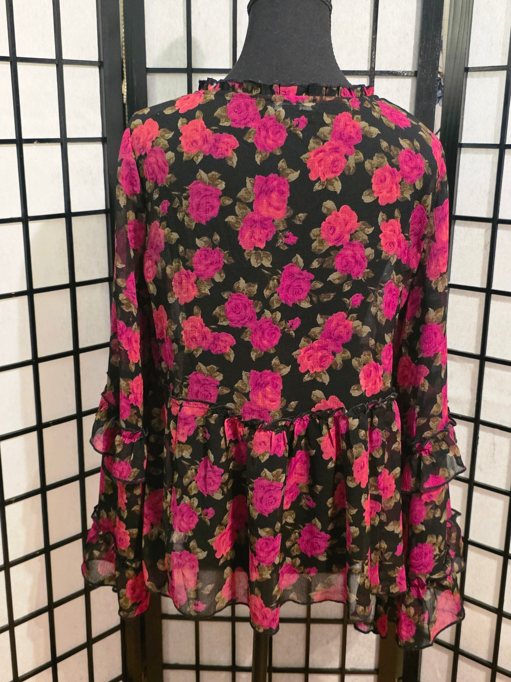 Fuchsia Garden Sheer Blouse