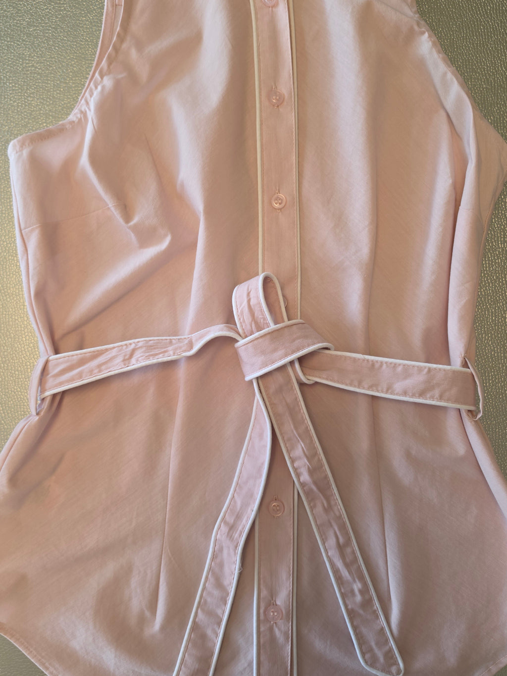 The Roséwater Tie-Back Blouse — Blush