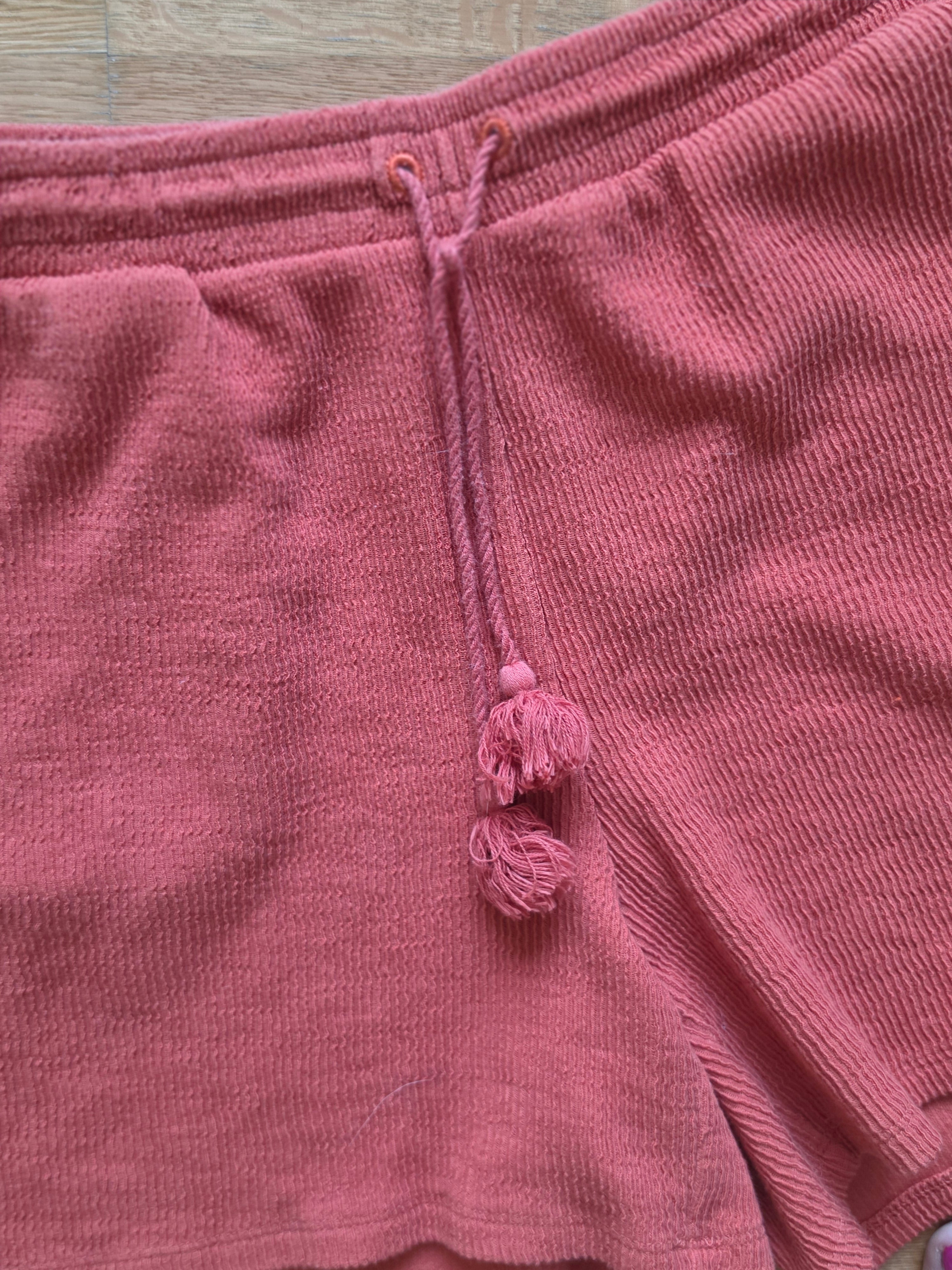 The Tassel & Terracotta Short — Joe Fresh Textured Knit in Coral Rose