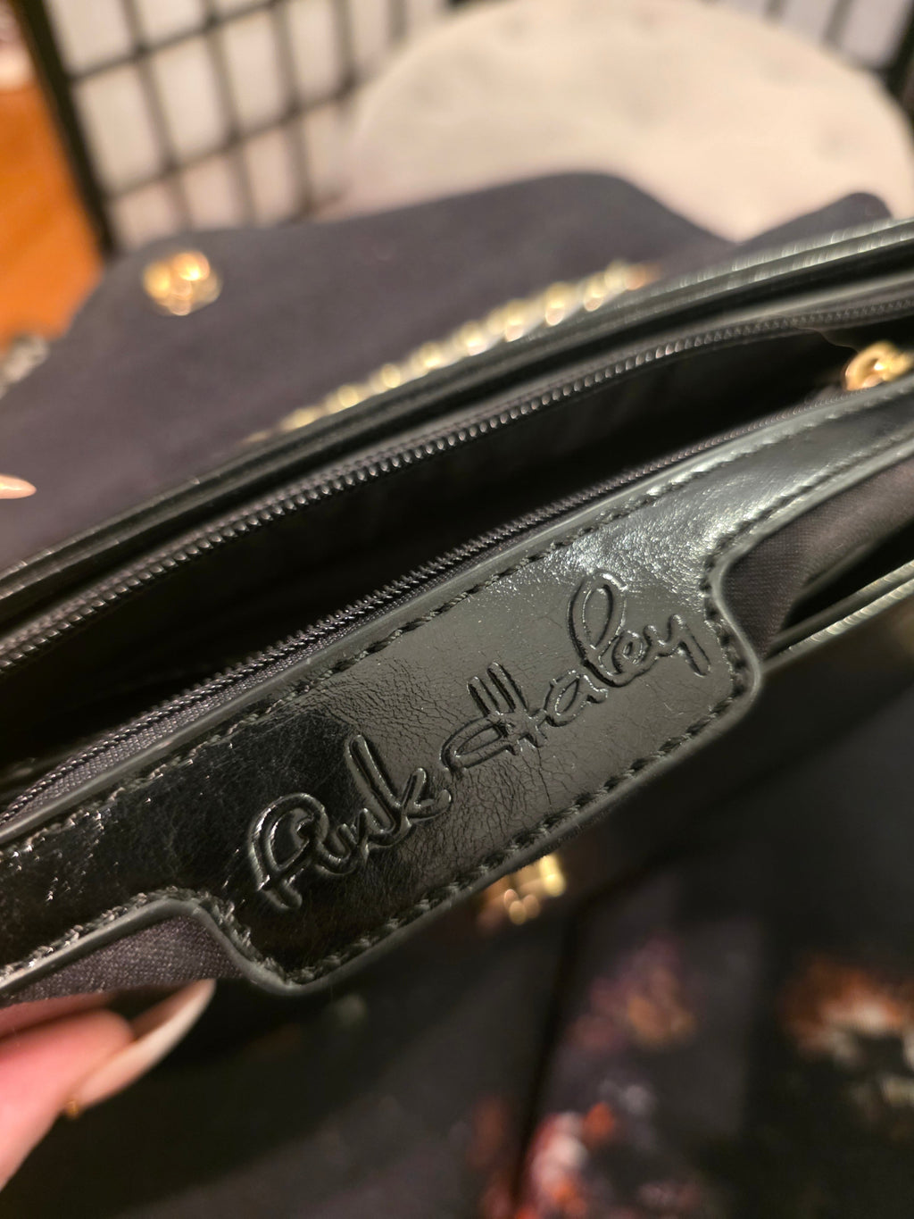 Midnight Romance Crossbody with Crimson Heart Detail