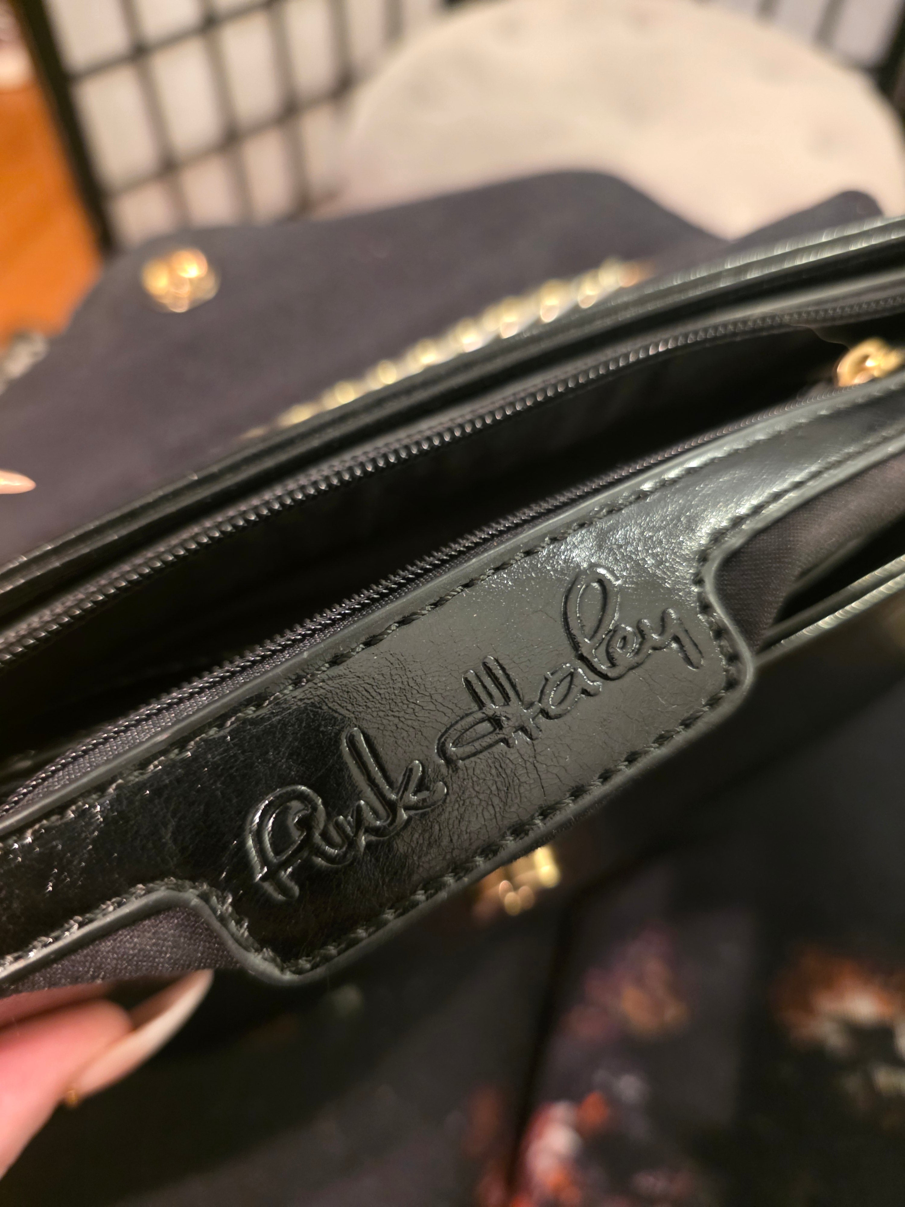 Midnight Romance Crossbody with Crimson Heart Detail