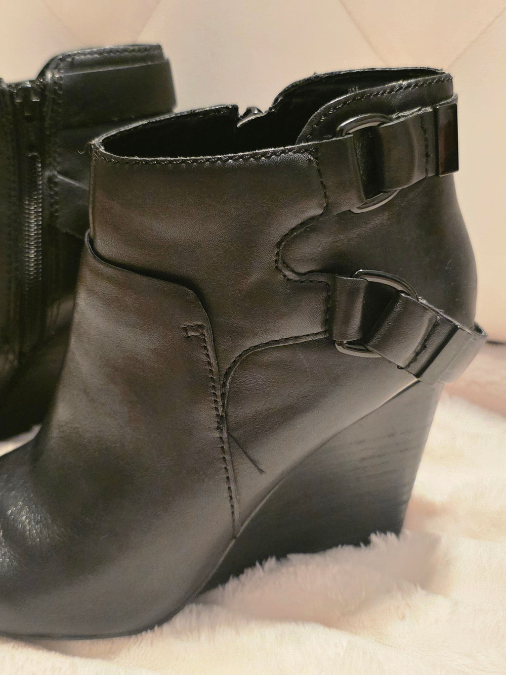 Noir Buckle Ankle Booties by Nine West