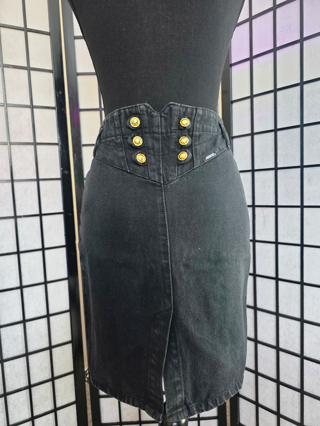 Timelessly Nautical Black Denim Skirt