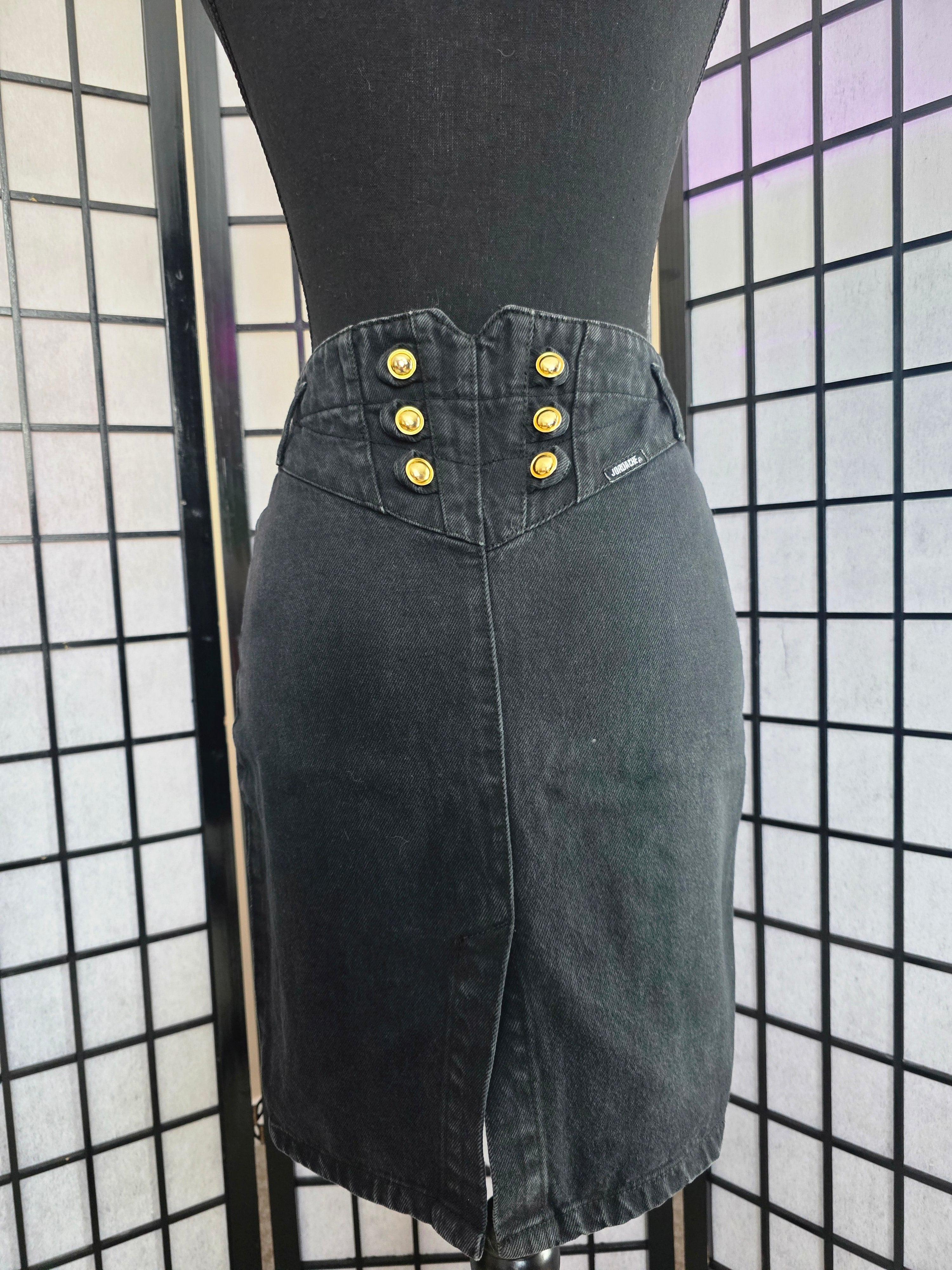 Timelessly Nautical Black Denim Skirt