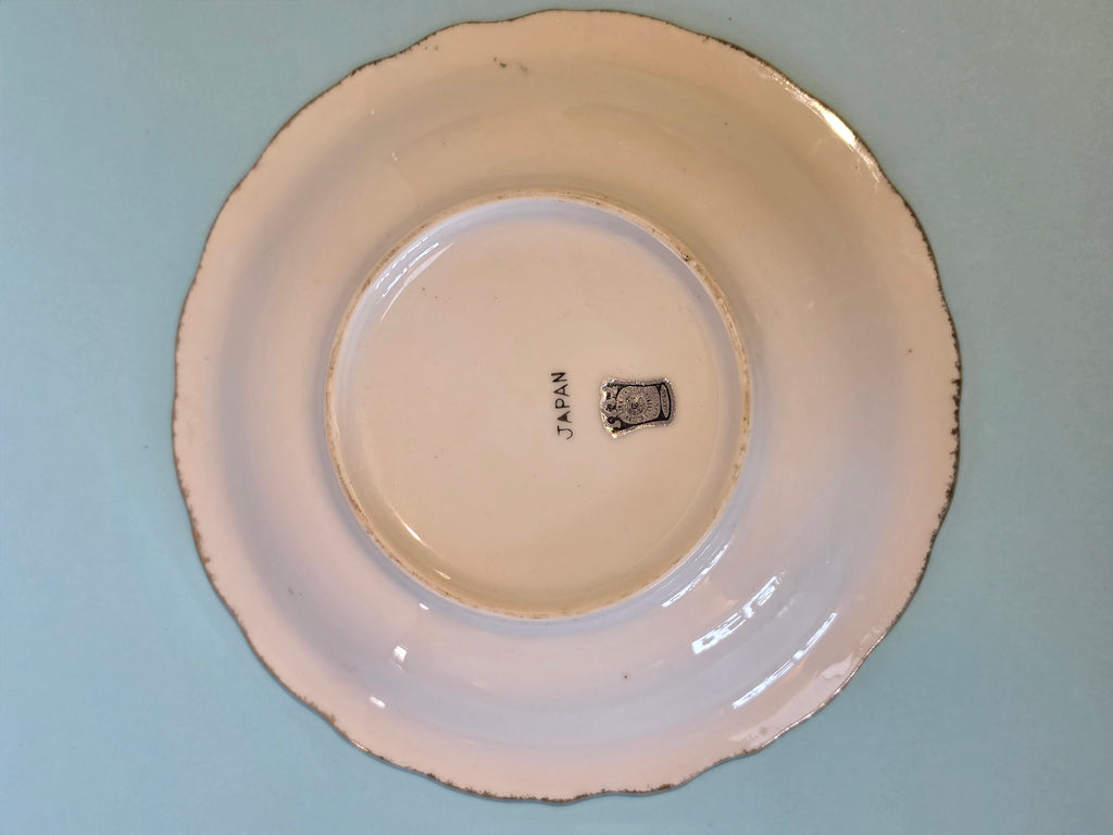 The Homestead Basin — Vintage Japanese Lusterware with Currier & Ives Winter Pastoral Scene