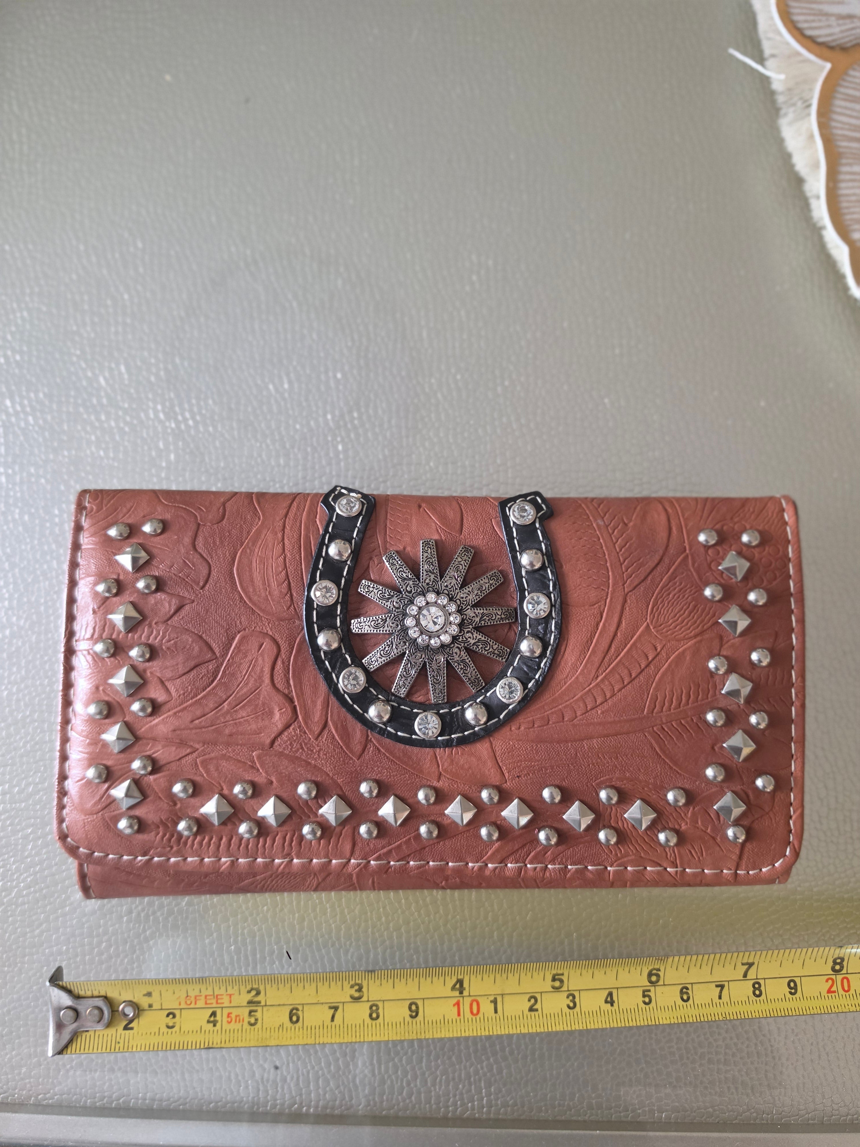 The Dusty Trail Wallet — Horseshoe Concho Bifold