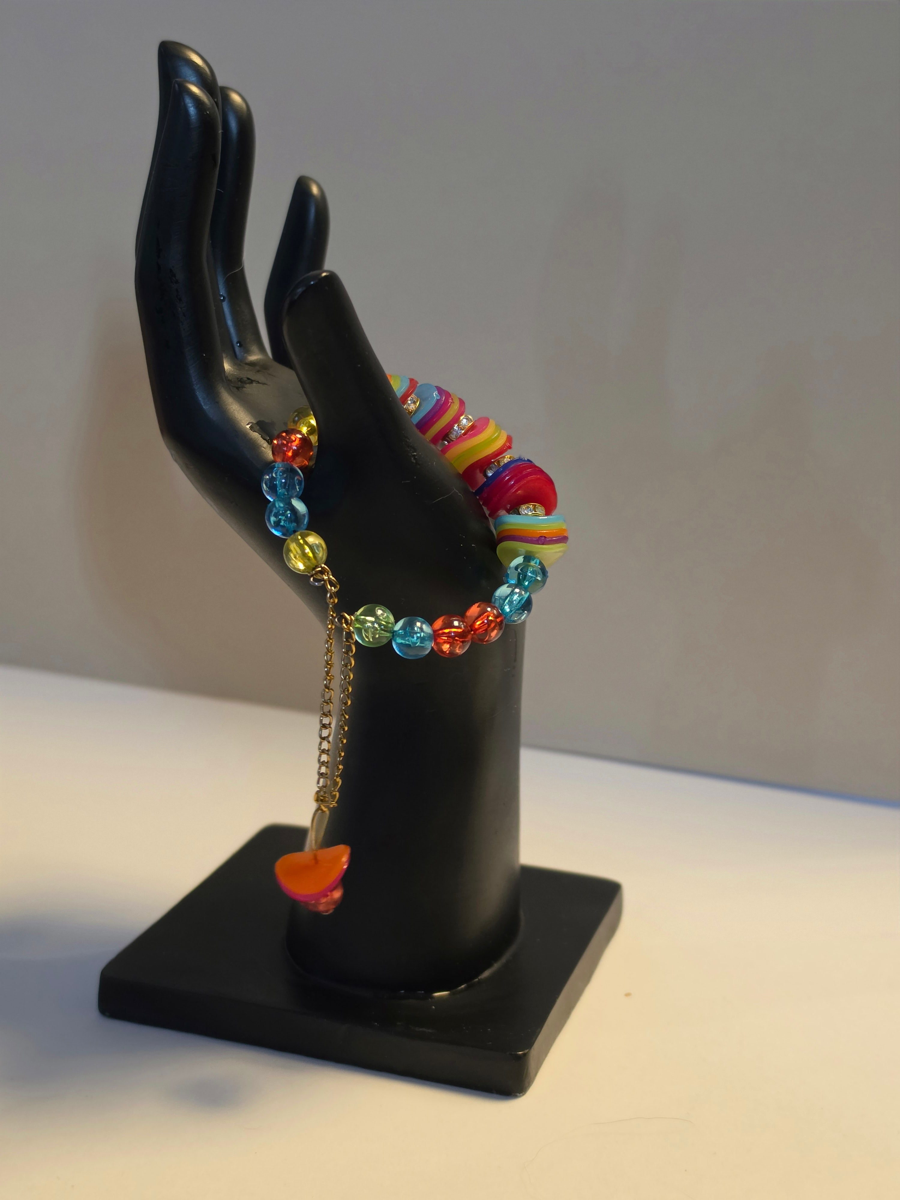 Chasing Rainbows — Vintage Multicolour Beaded Charm Bracelet