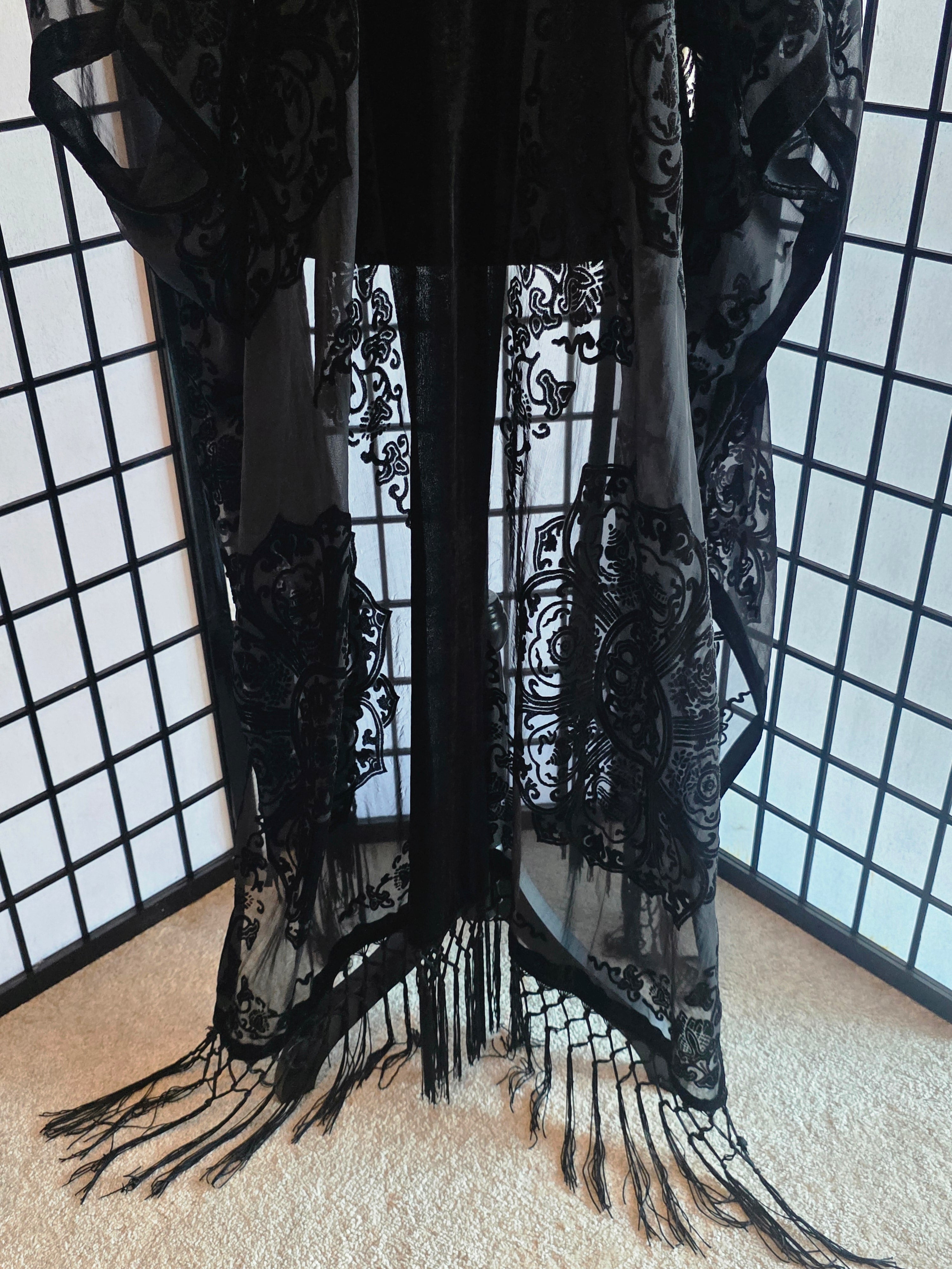 Midnight Reverie Velvet Kimono
