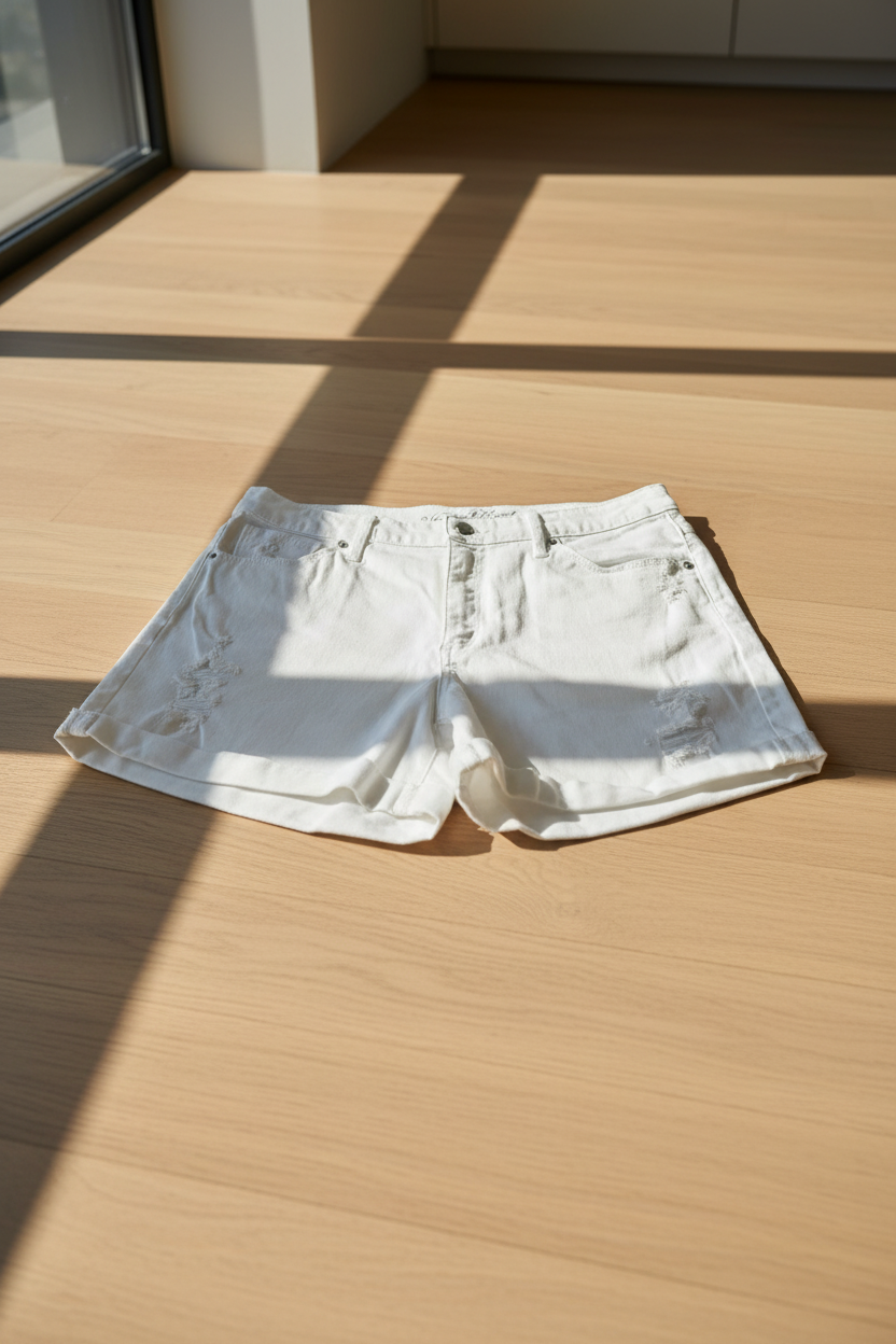 Blank Canvas — Universal Thread White Distressed Denim Shorts