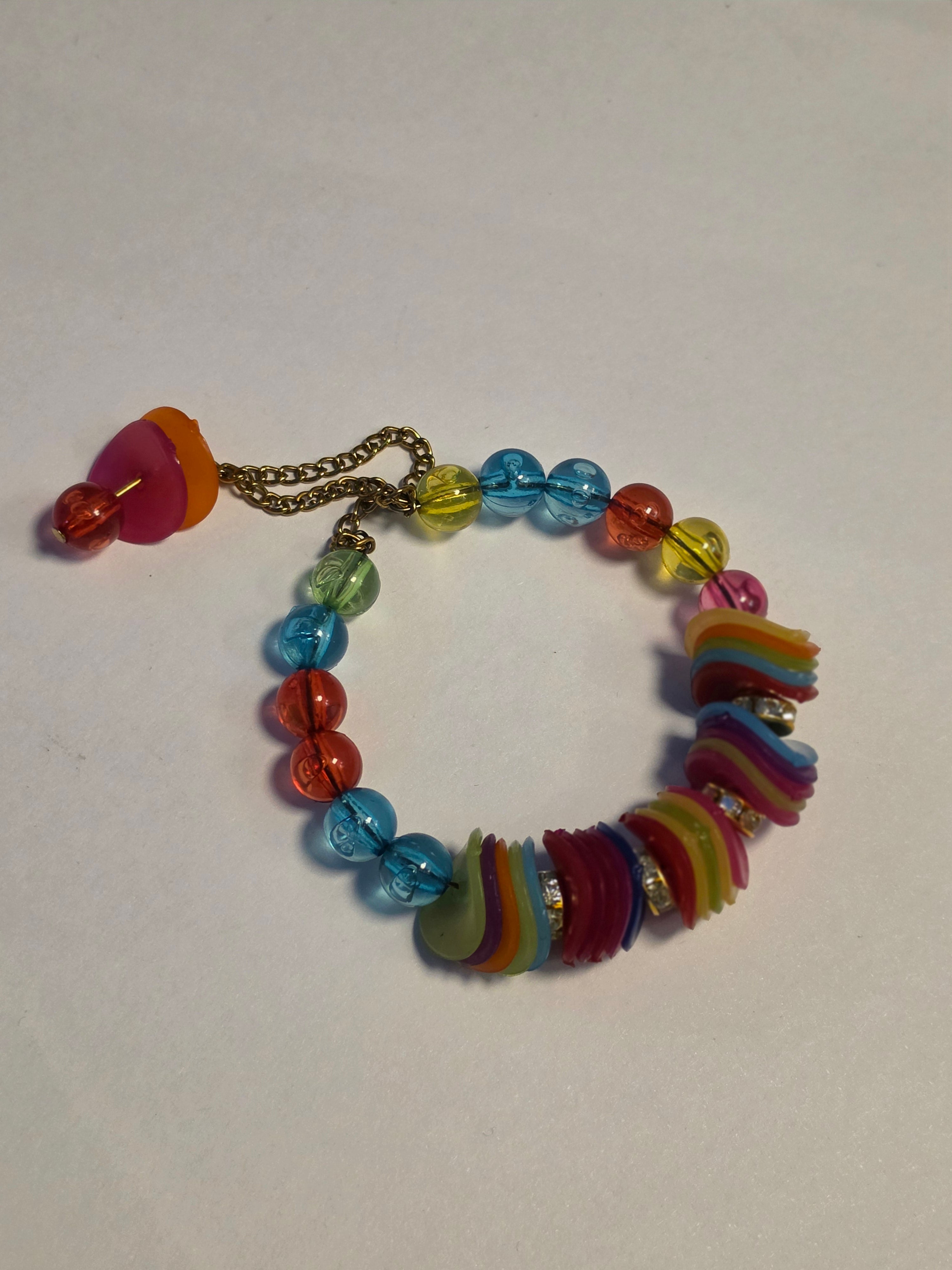 Chasing Rainbows — Vintage Multicolour Beaded Charm Bracelet