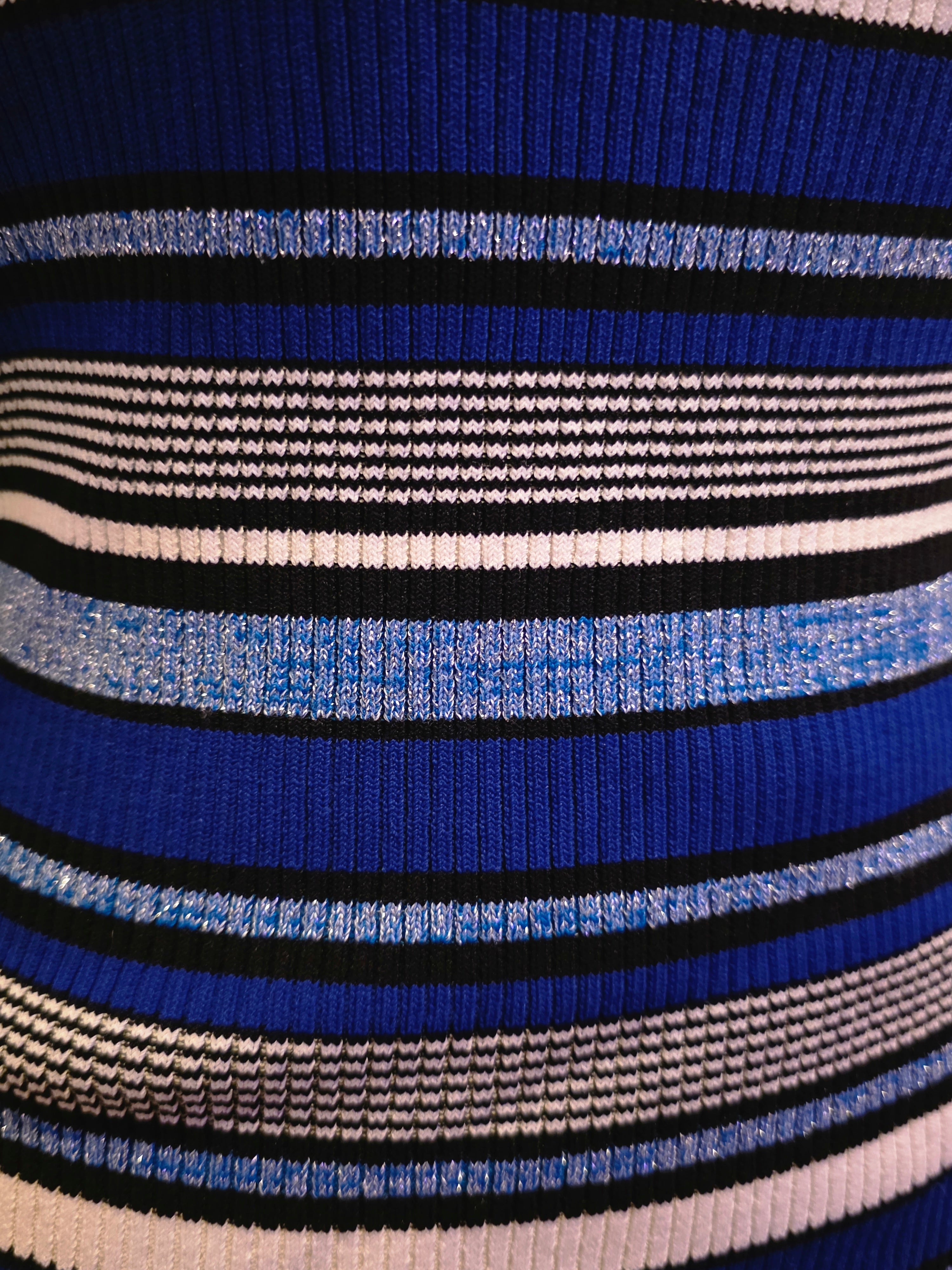 Brilliantly Striped Cobalt Sweater