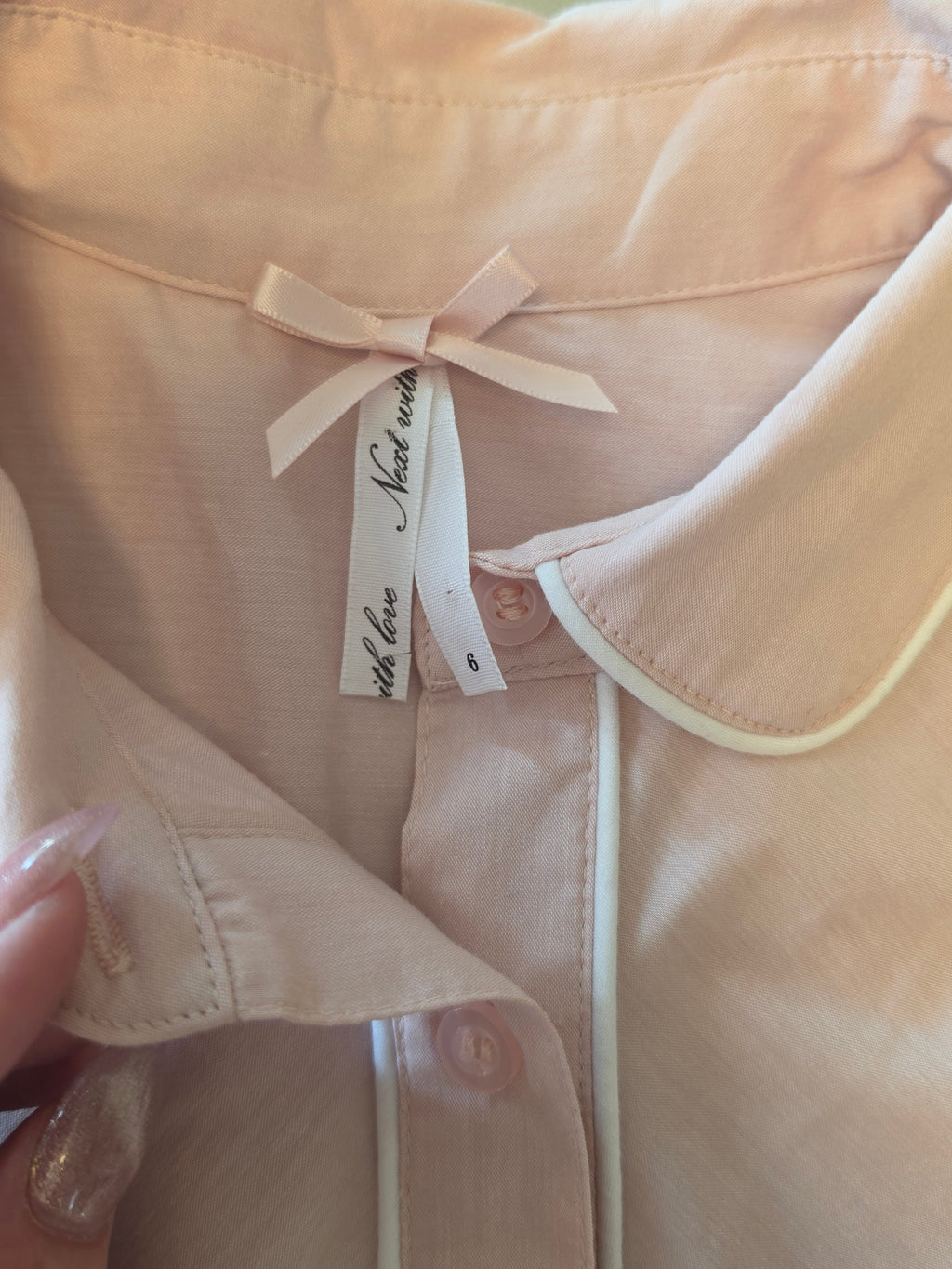 The Roséwater Tie-Back Blouse — Blush