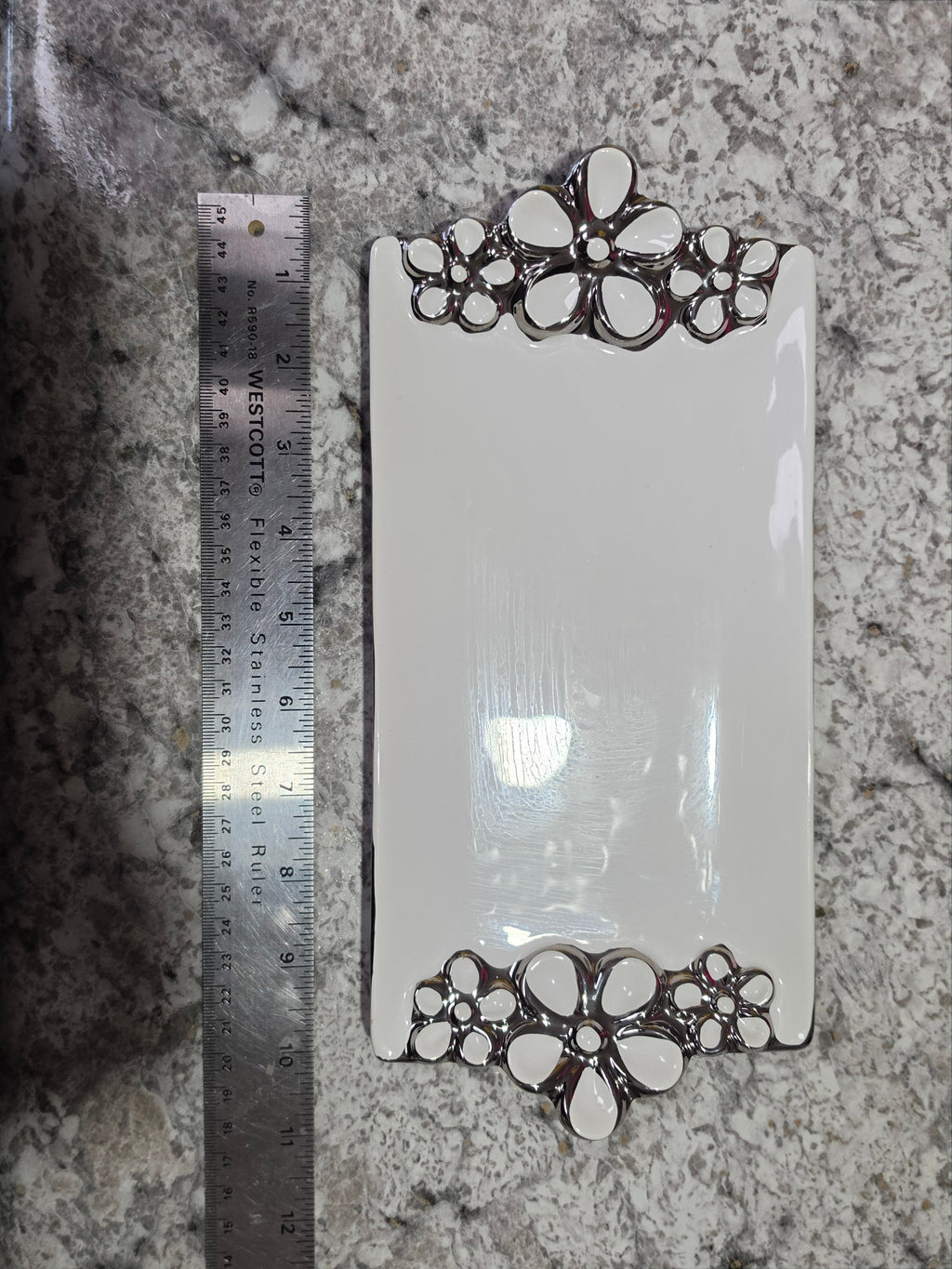 Bloom in Silver — Verdici Design Ceramic Floral Tray