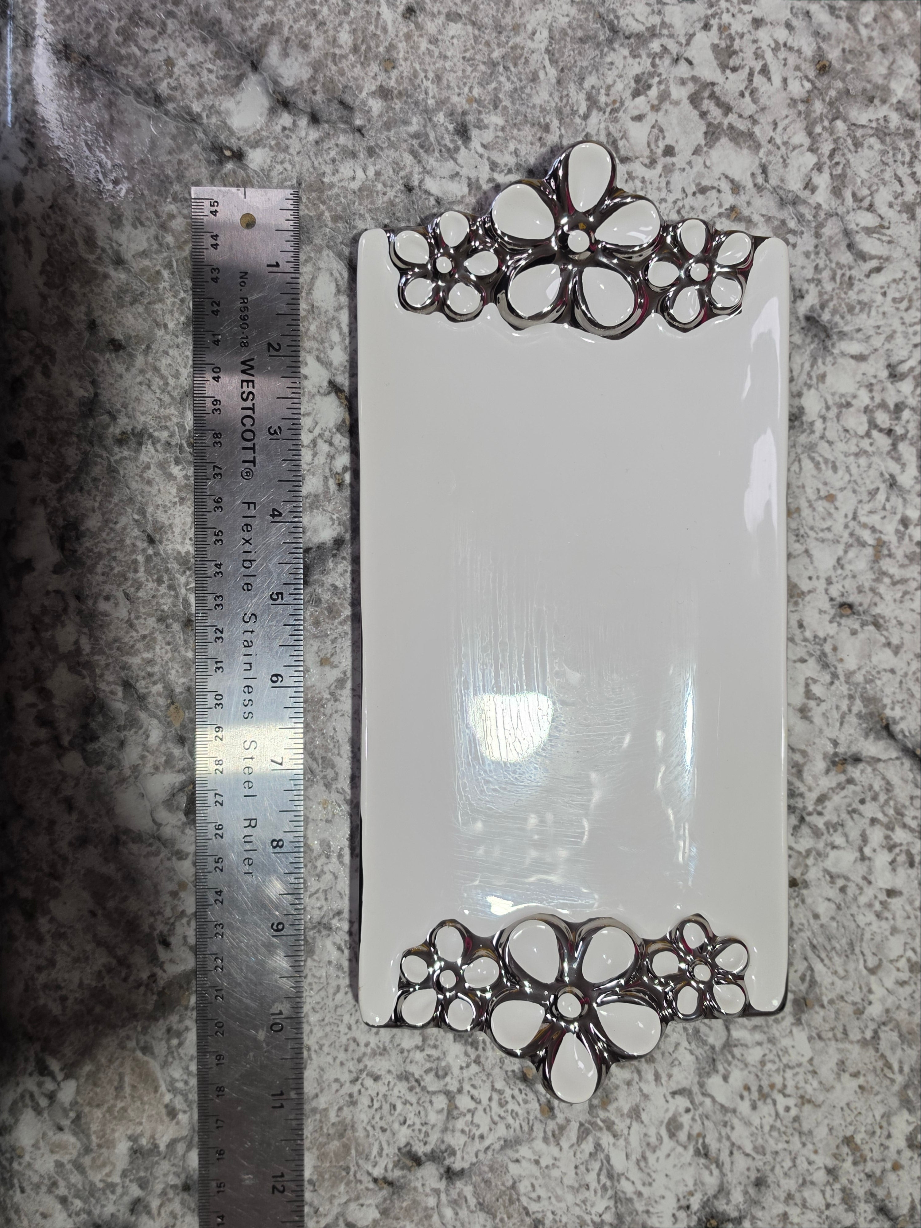 Bloom in Silver — Verdici Design Ceramic Floral Tray