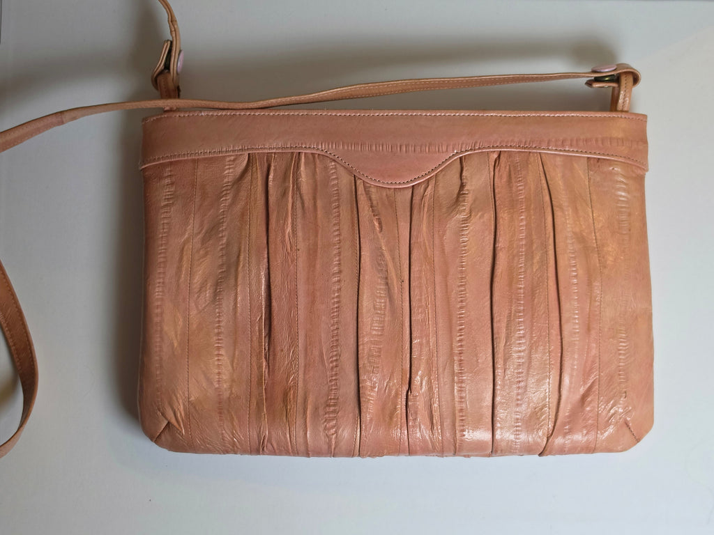 Whispered in Rose — Vintage Genuine Eel Skin Crossbody Bag
