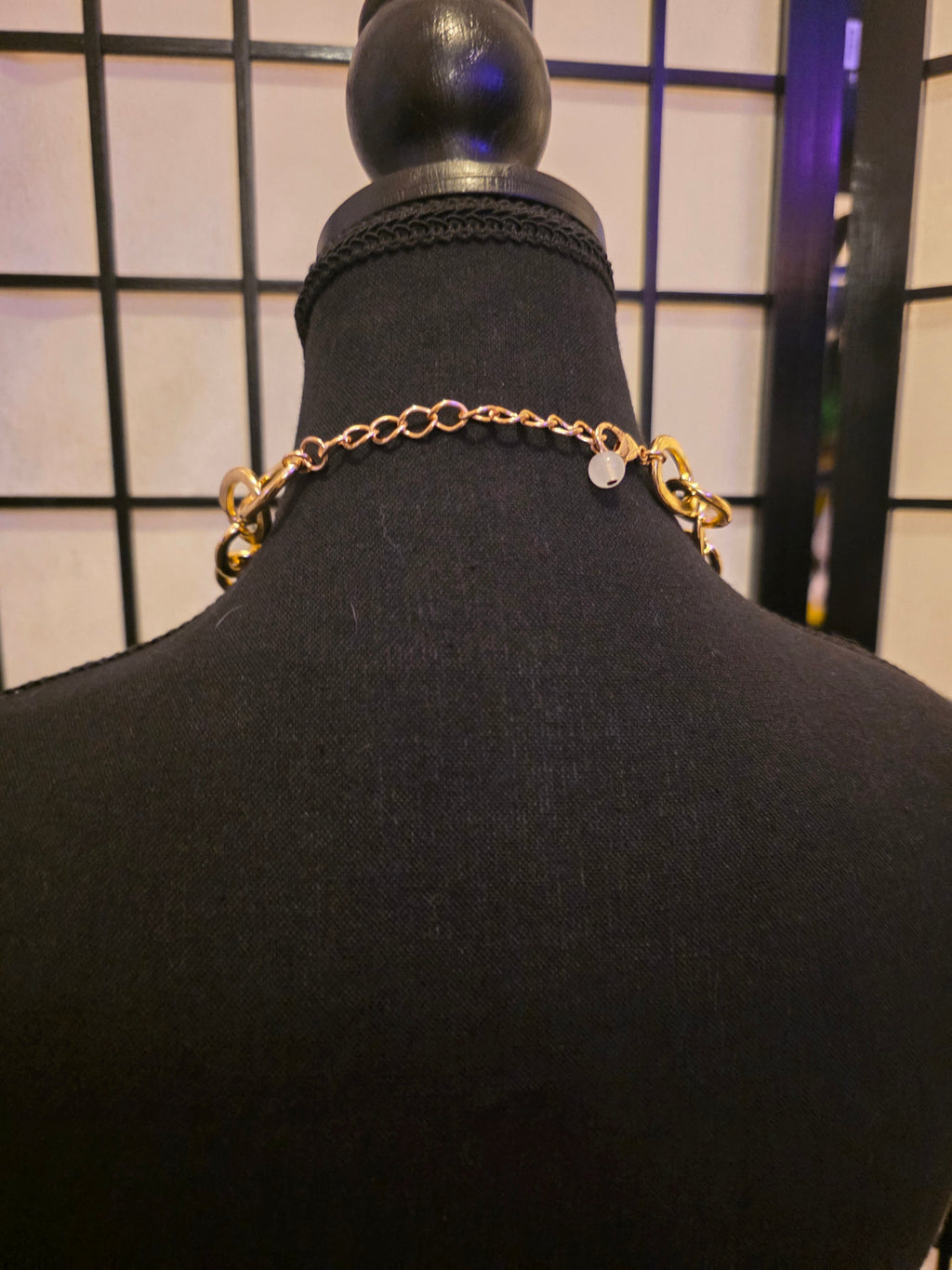 Boldly Intertwined Pink Resin Chain Statement Necklace