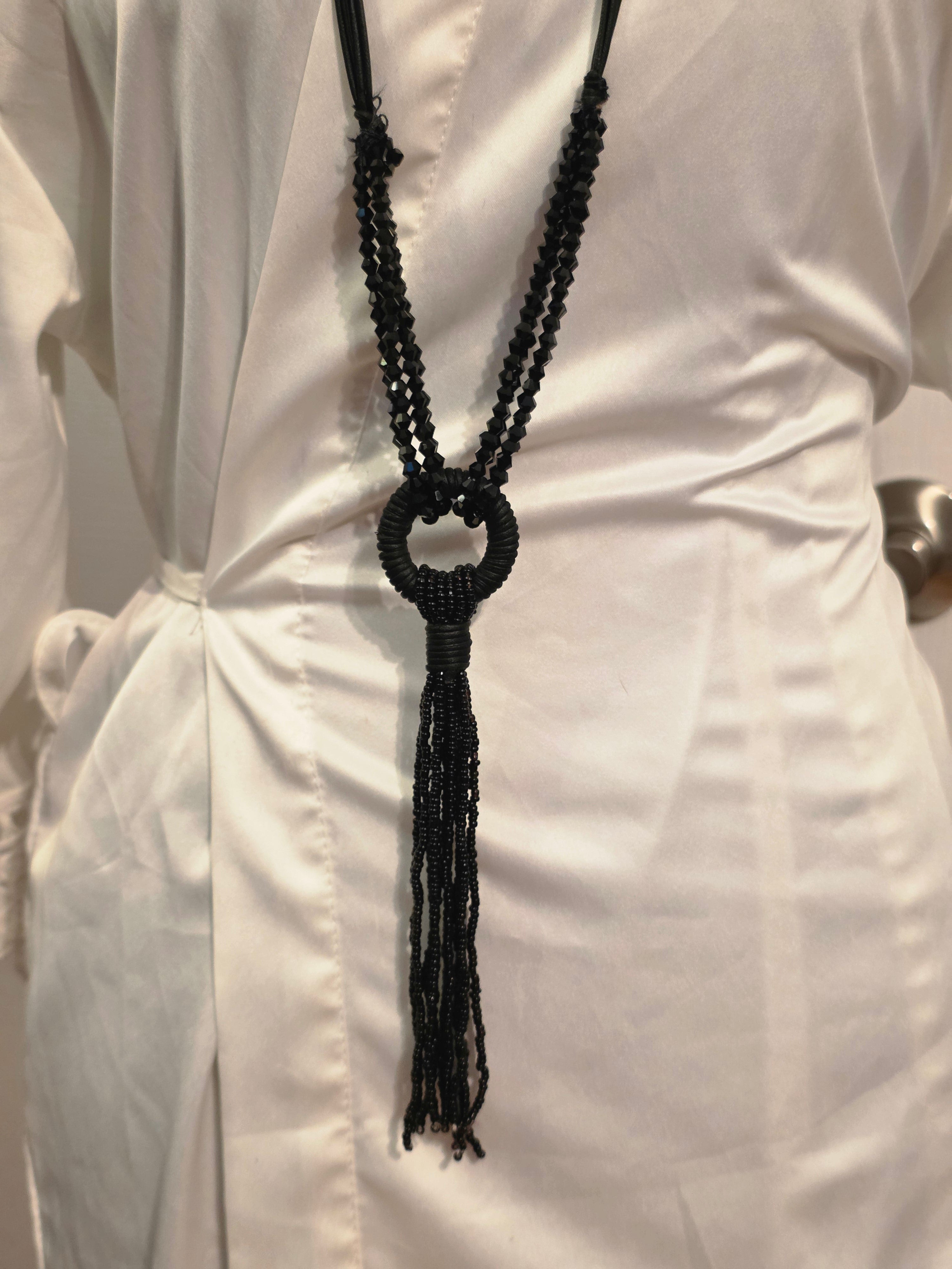 Noir Mystique Lariat Necklace