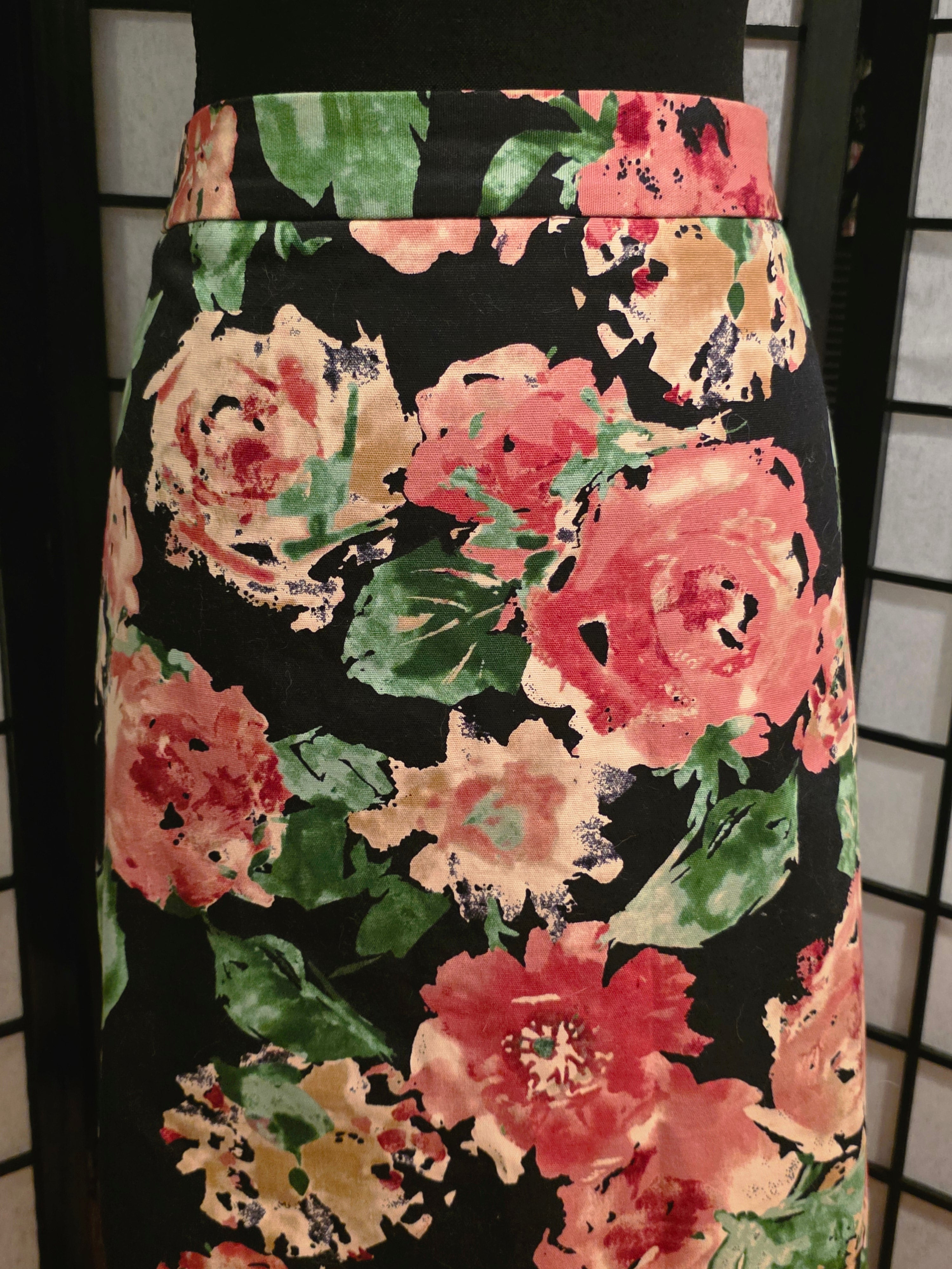 Midnight Garden Pencil Skirt