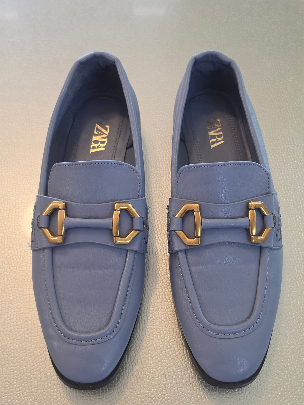 The Periwinkle Bit Loafer — Gold Hardware Flat